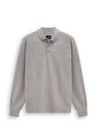 Jersey polo with herringbone pattern