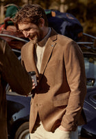 Mélange blazer with lapel collar