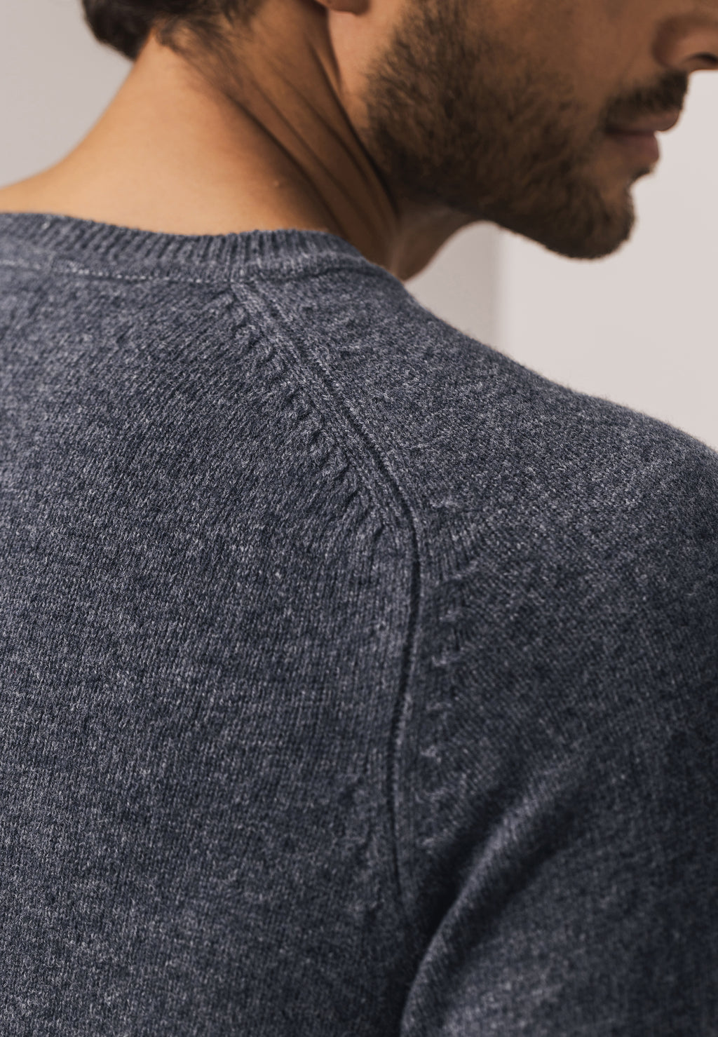 Lambswool jumper with saddle sleeves