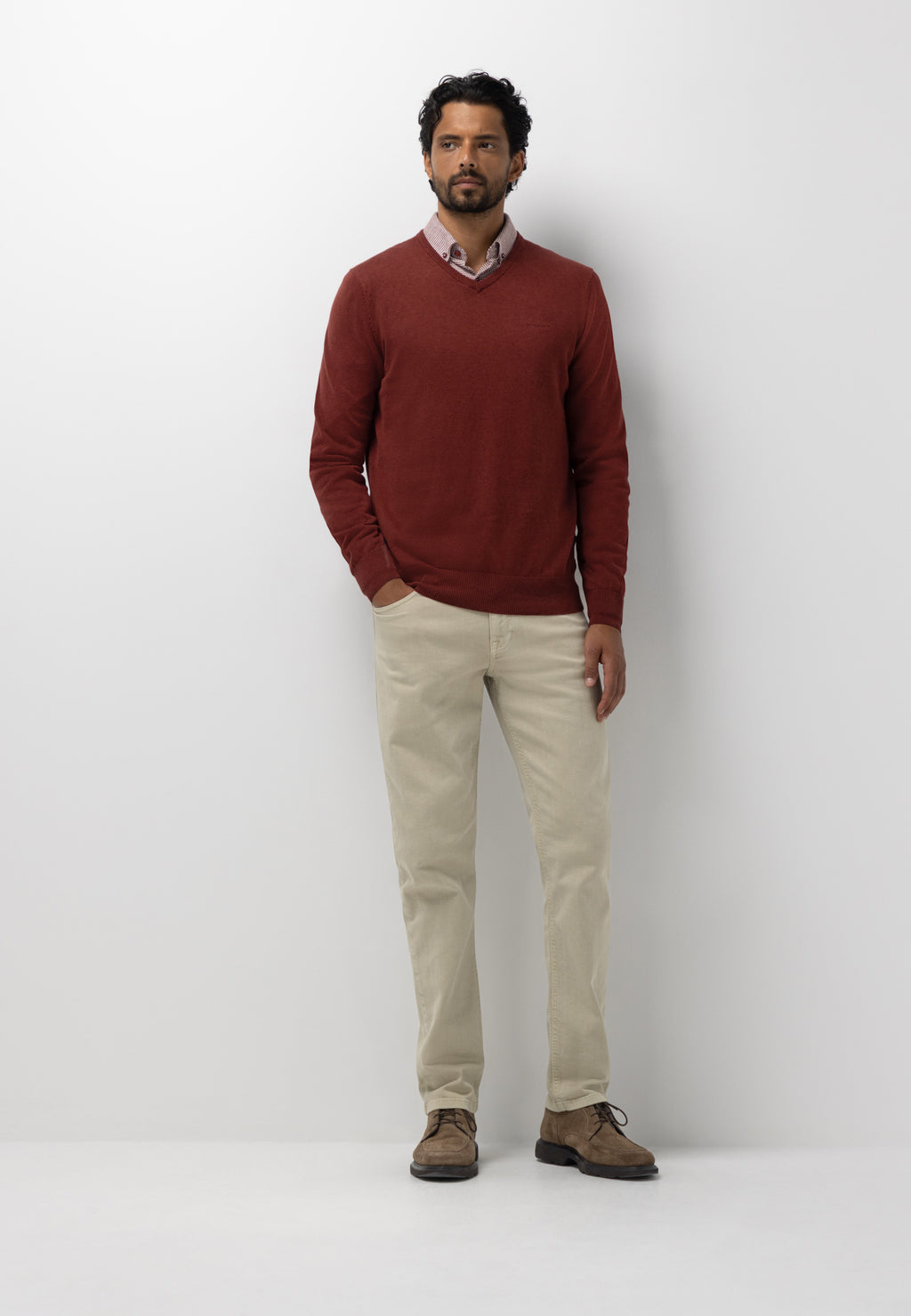Fine-knit cotton jumper