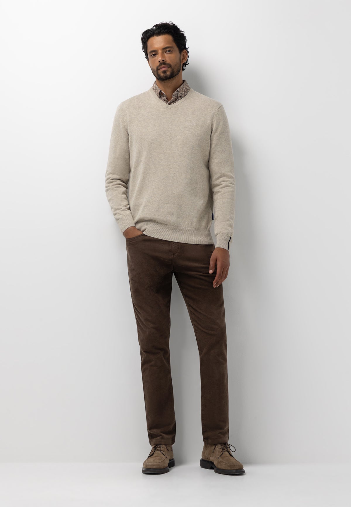 Fine-knit cotton jumper