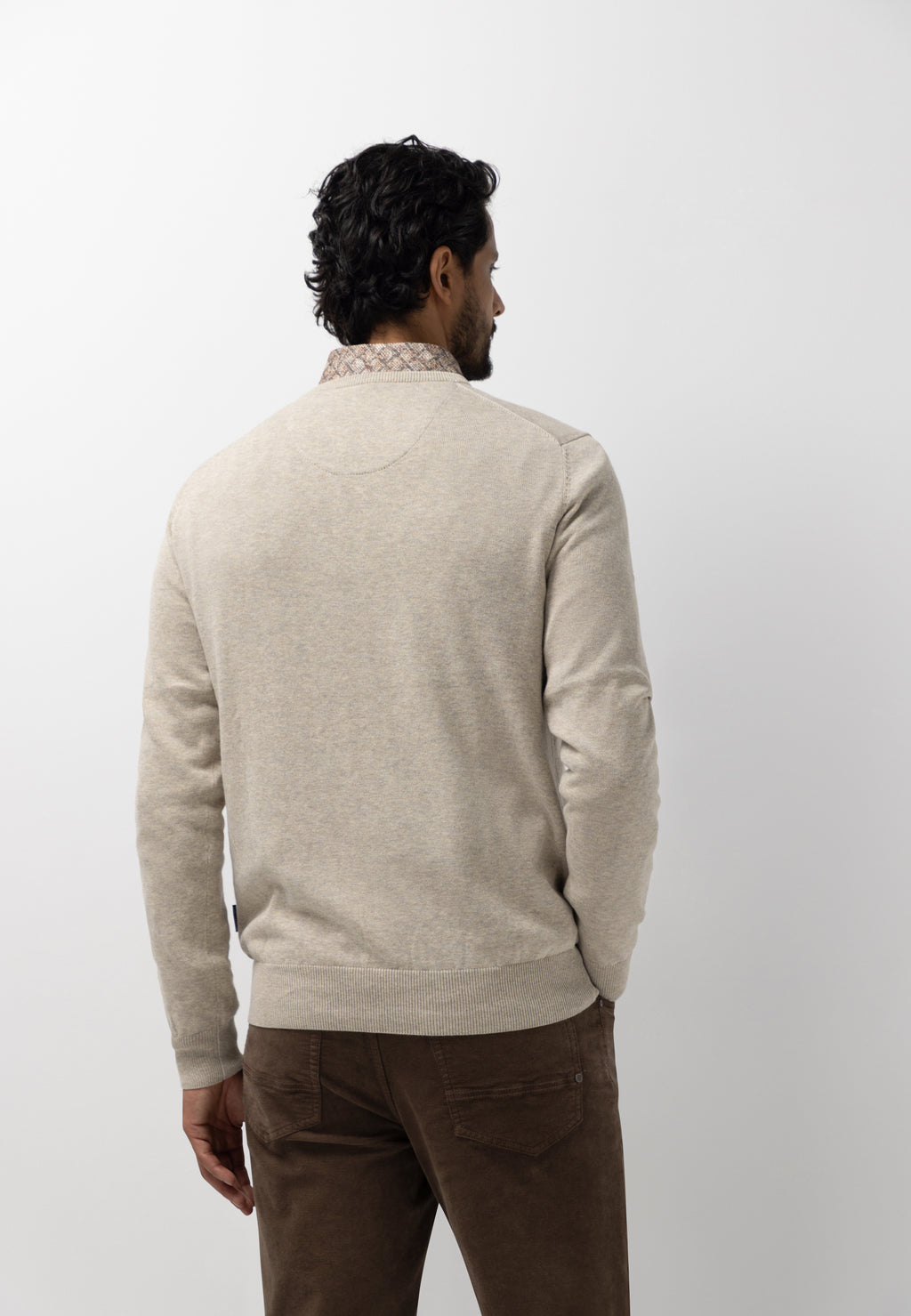 Fine-knit cotton jumper