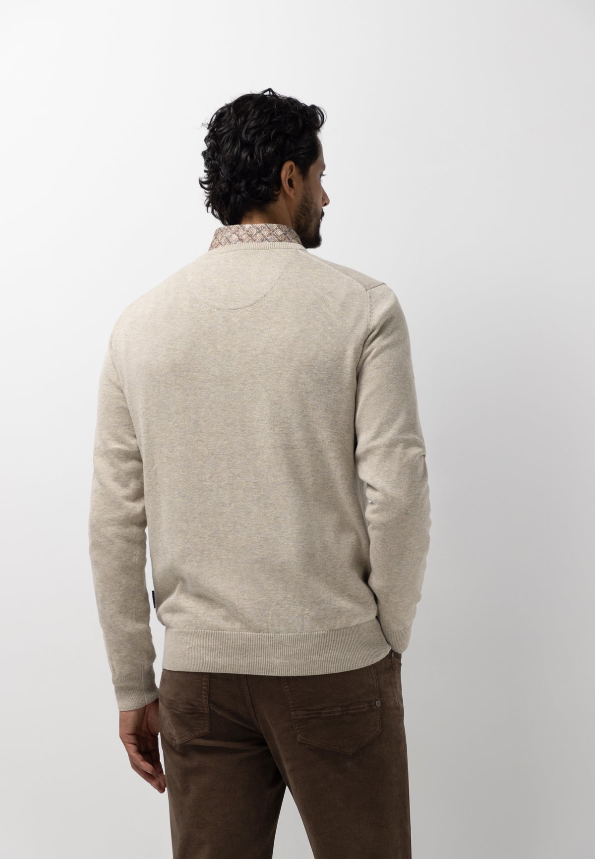 Fine-knit cotton jumper