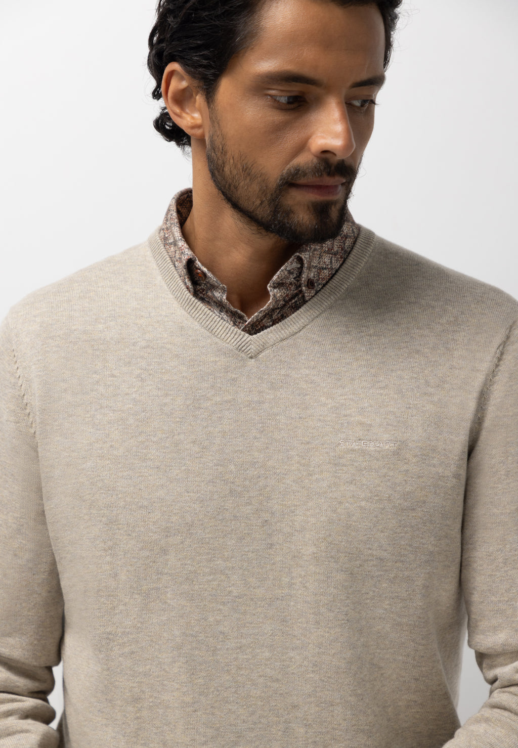 Fine-knit cotton jumper