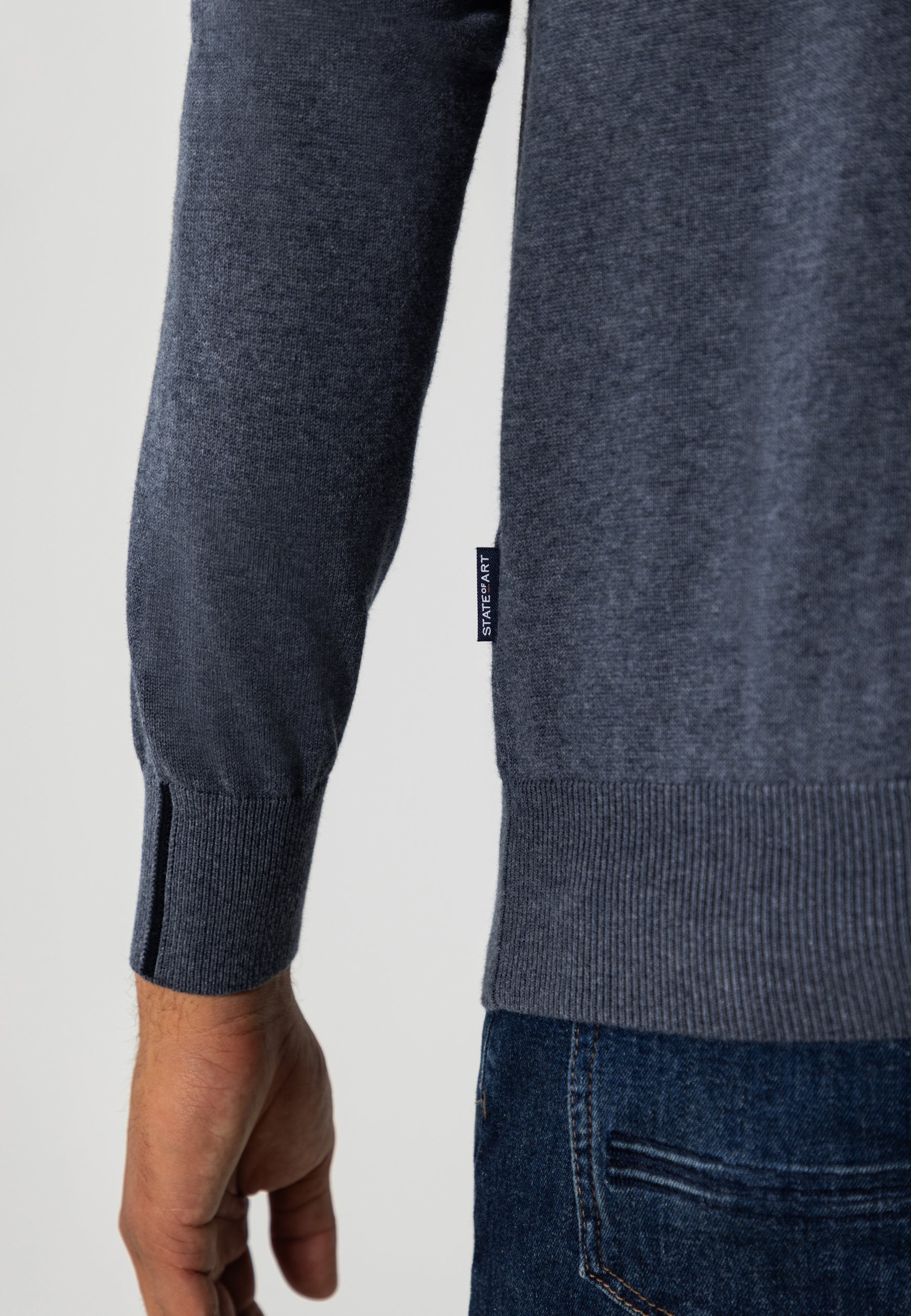 Fine-knit cotton jumper