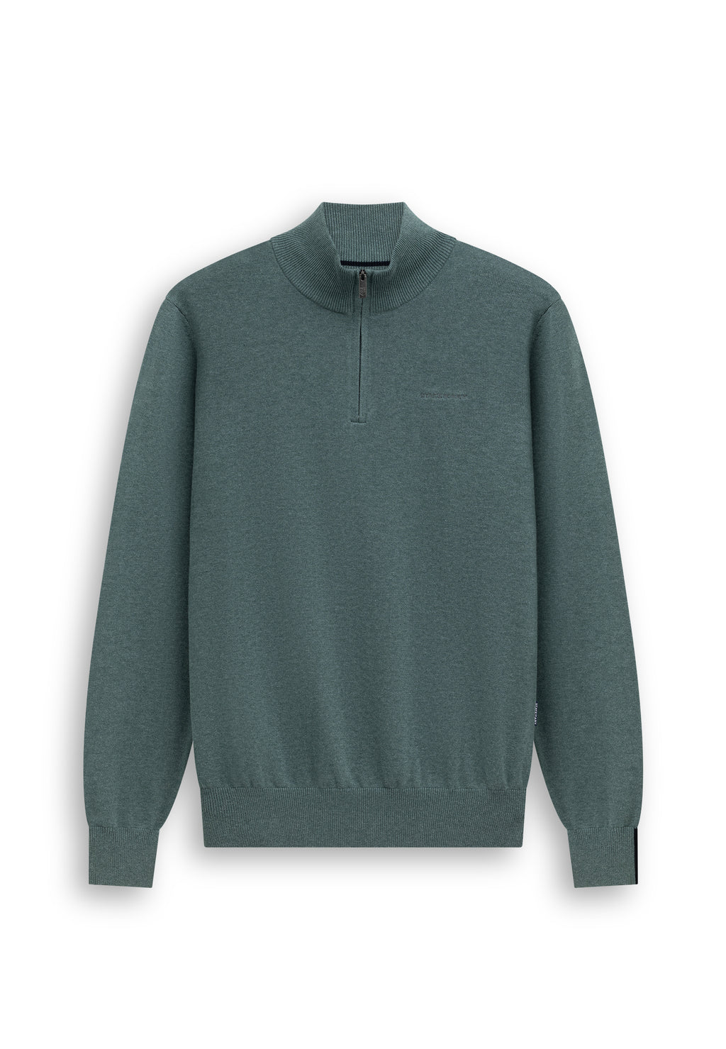 Pull avec demi-zip et broderie