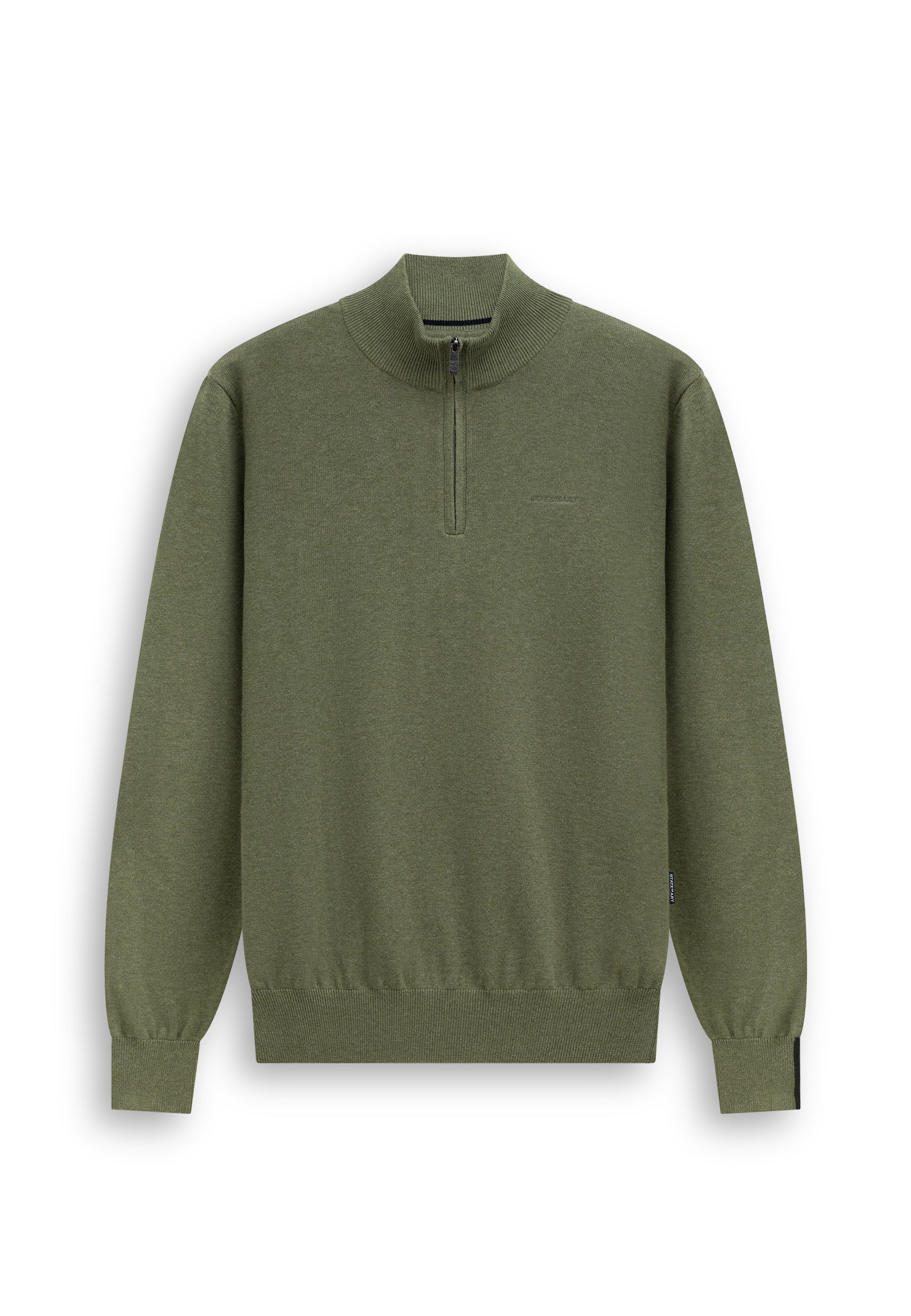 Pull avec demi-zip et broderie