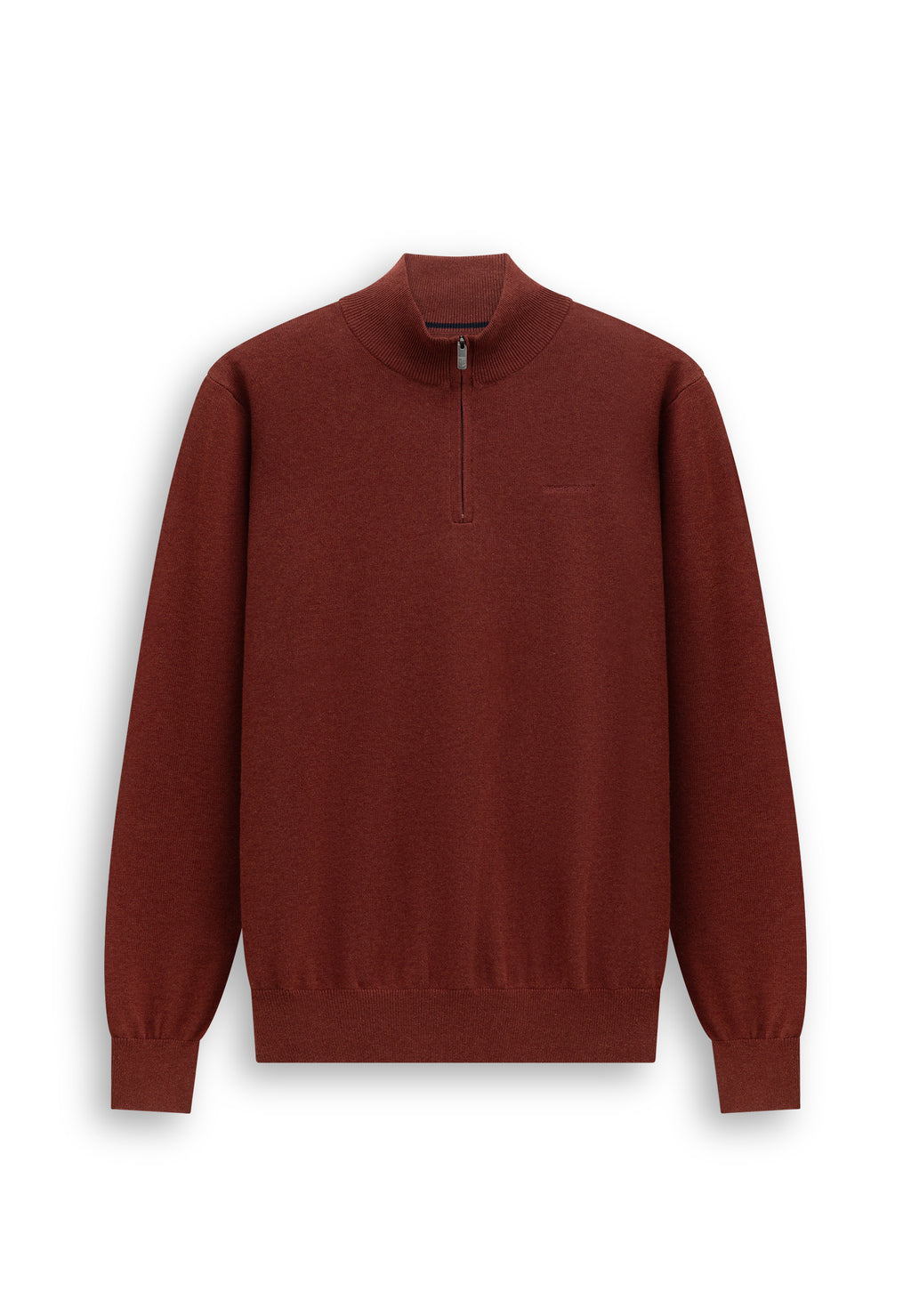 Pull avec demi-zip et broderie