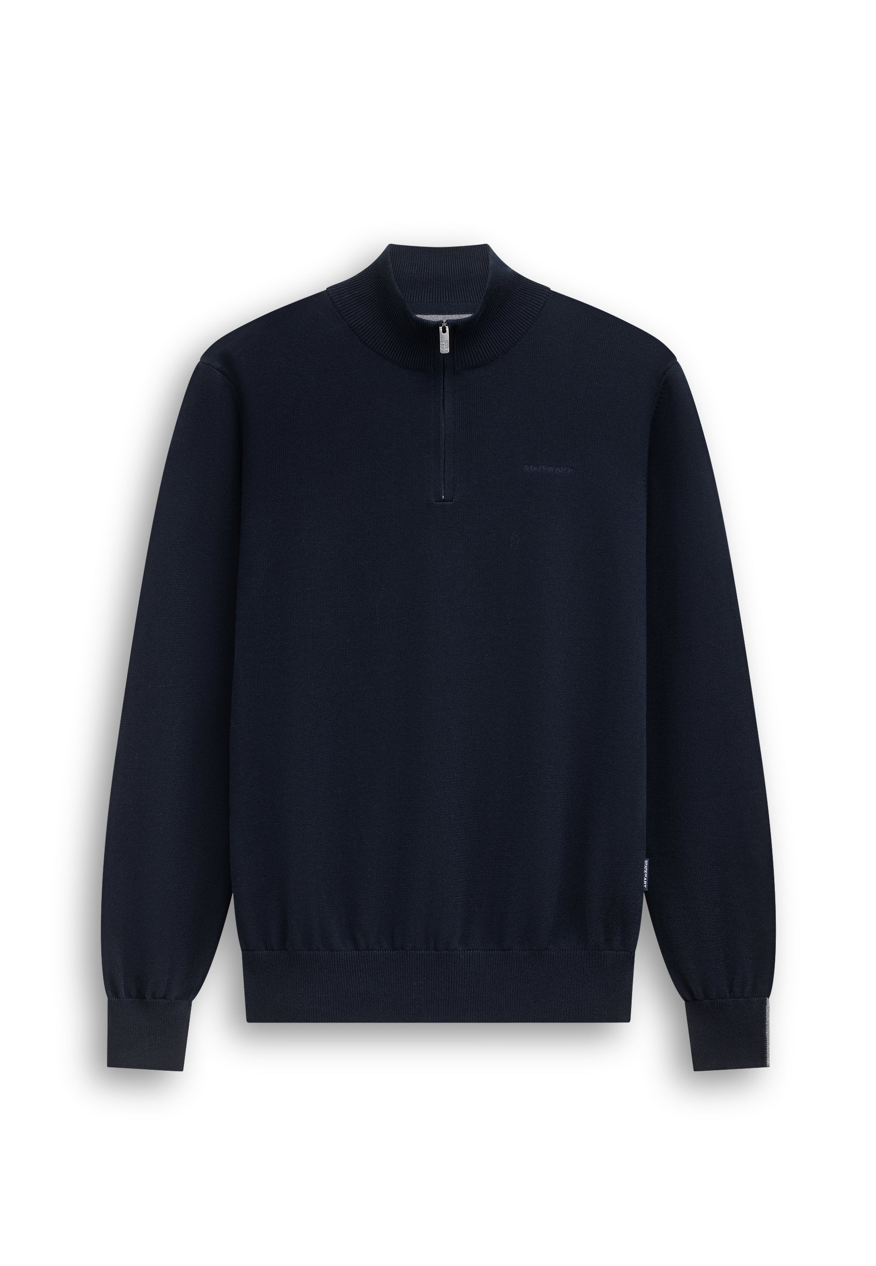Pull avec demi-zip et broderie