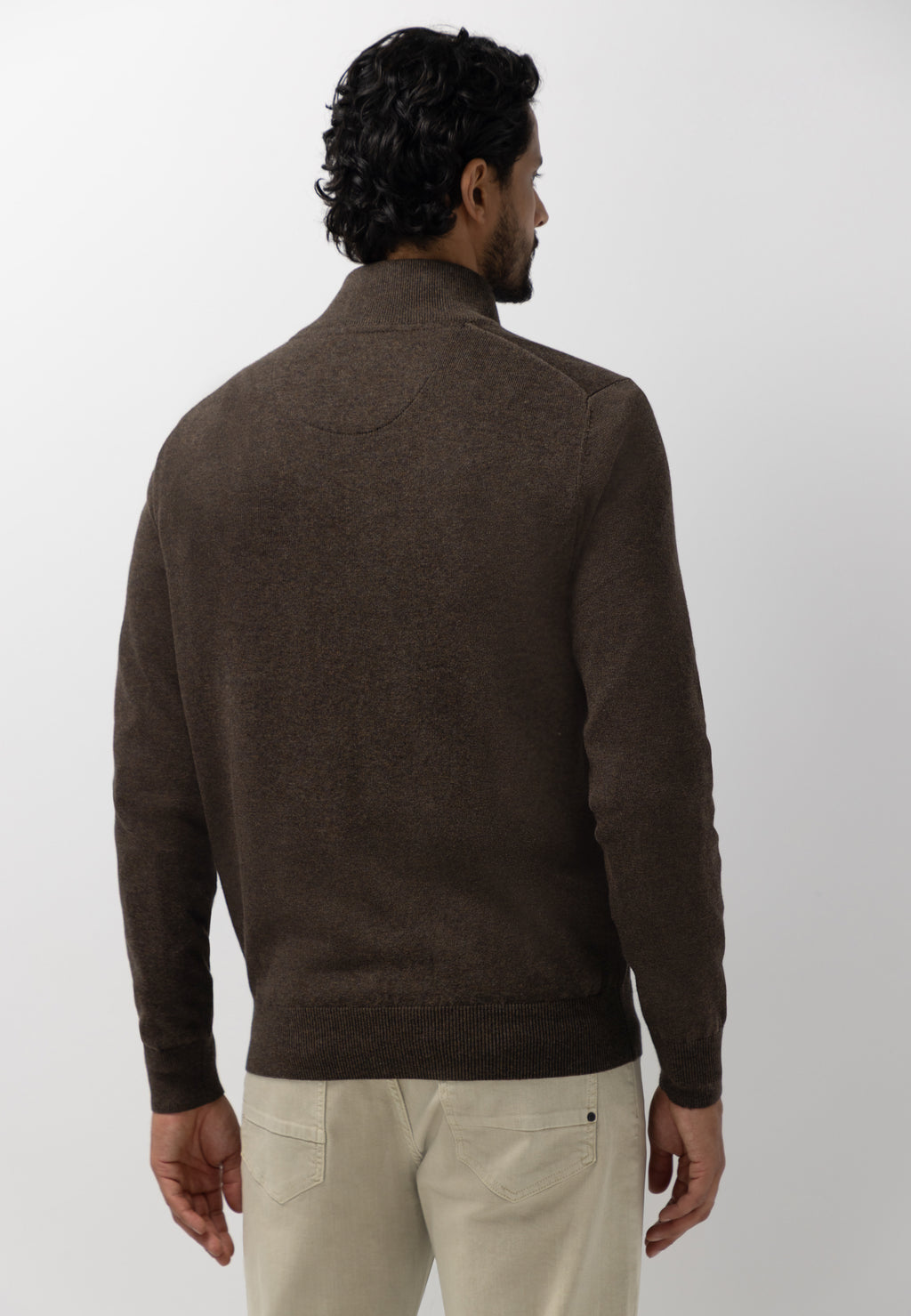 Pullover mit halbem Reißverschluss und Stickerei
