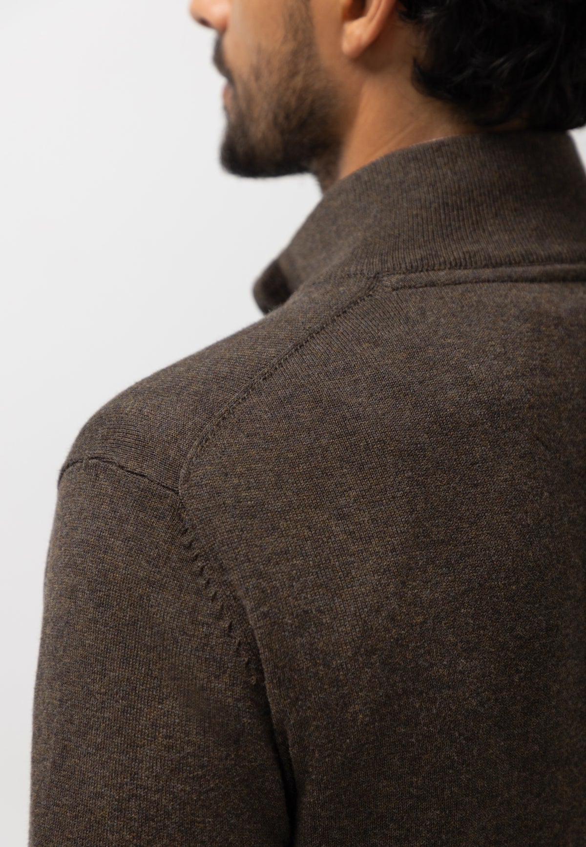 Jumper with half zip and embroidery