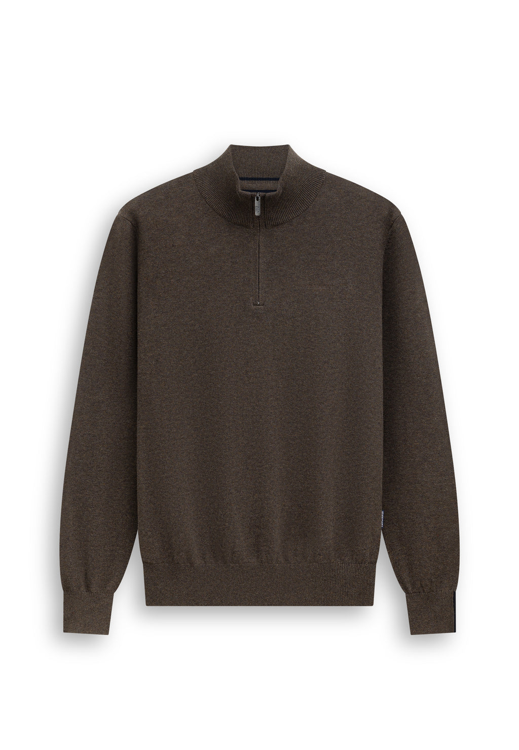 Pull avec demi-zip et broderie