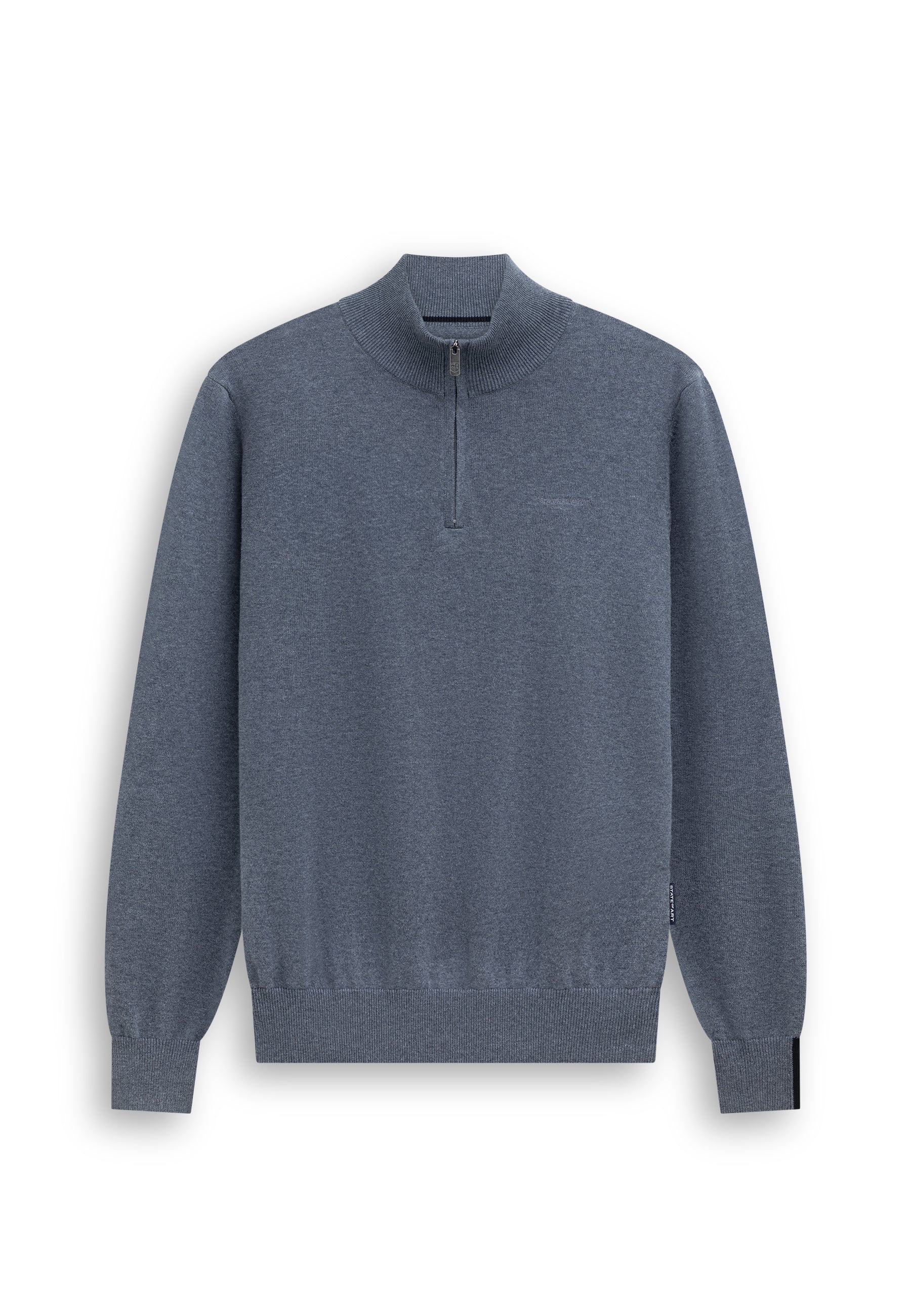 Pull avec demi-zip et broderie