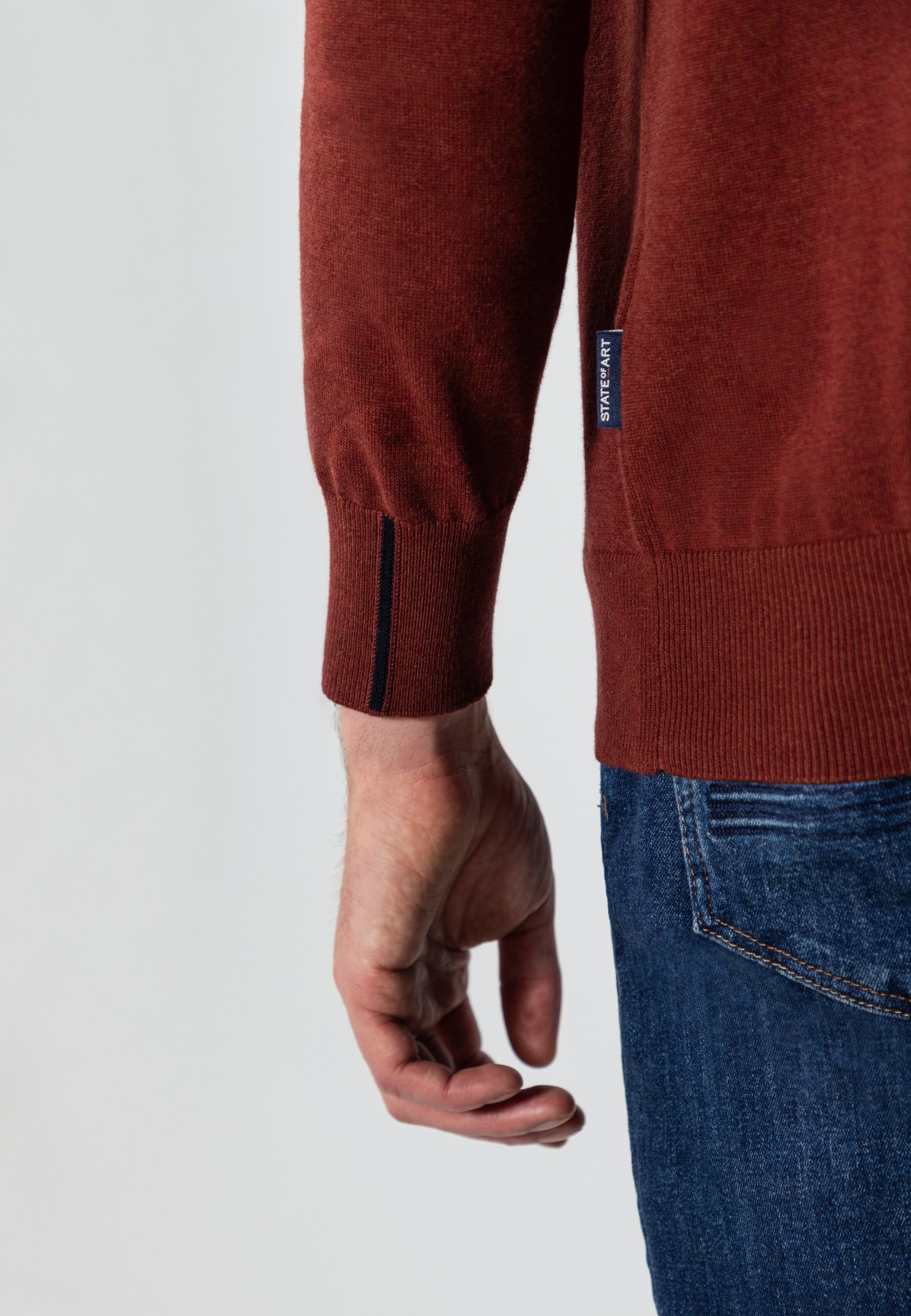 Fine-knit cotton turtleneck jumper