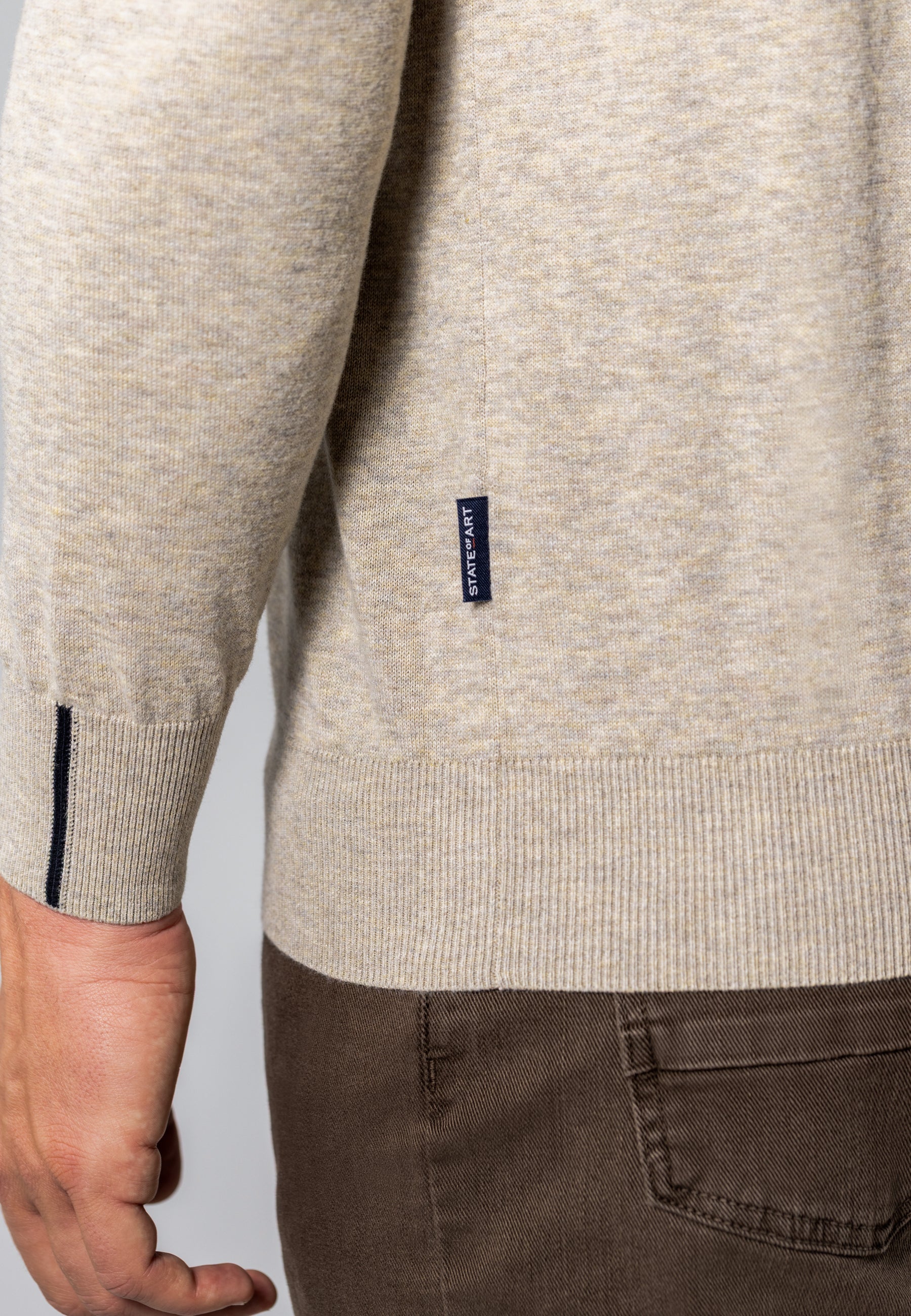 Fine-knit cotton turtleneck jumper