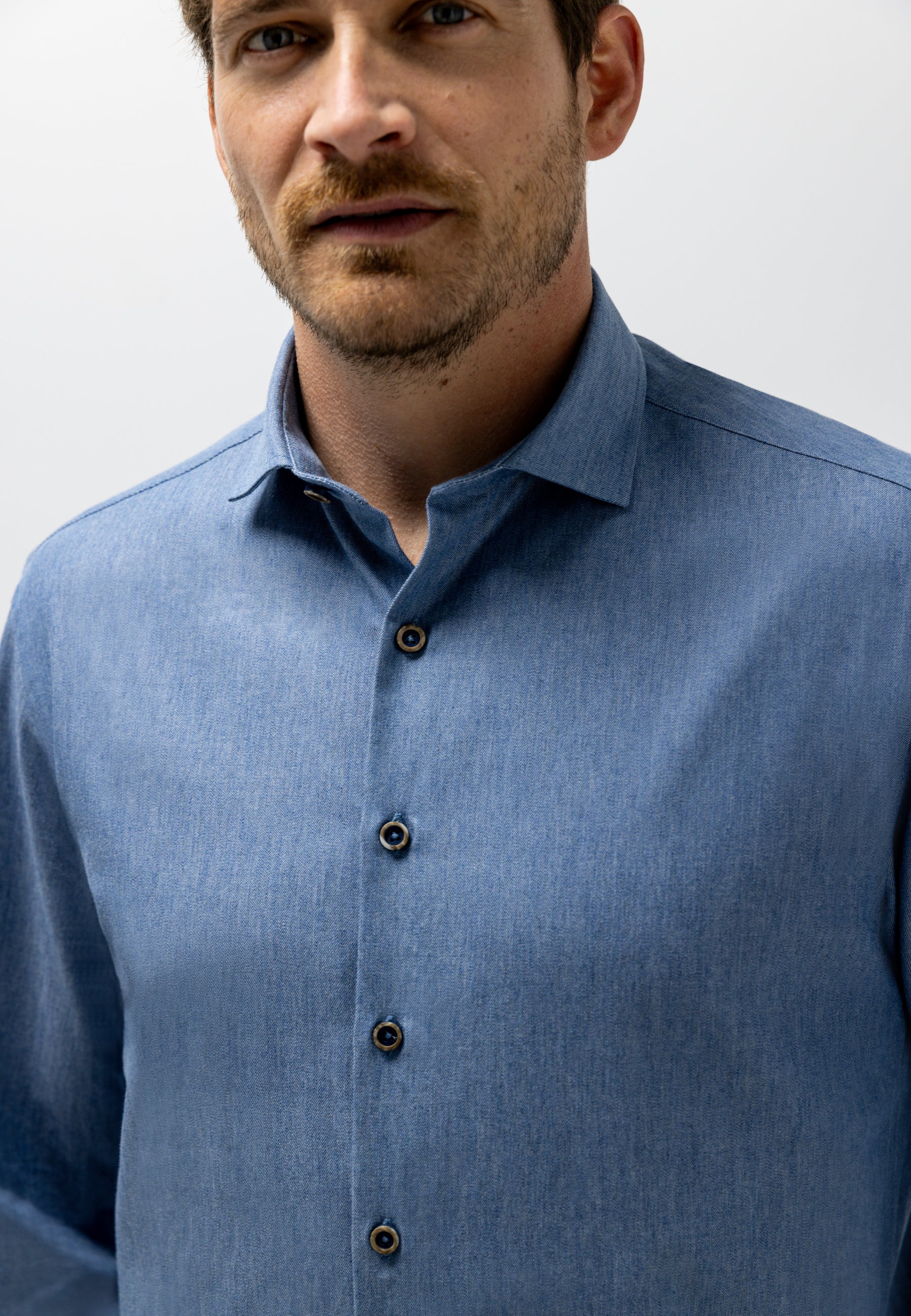 Overhemd met denimlook