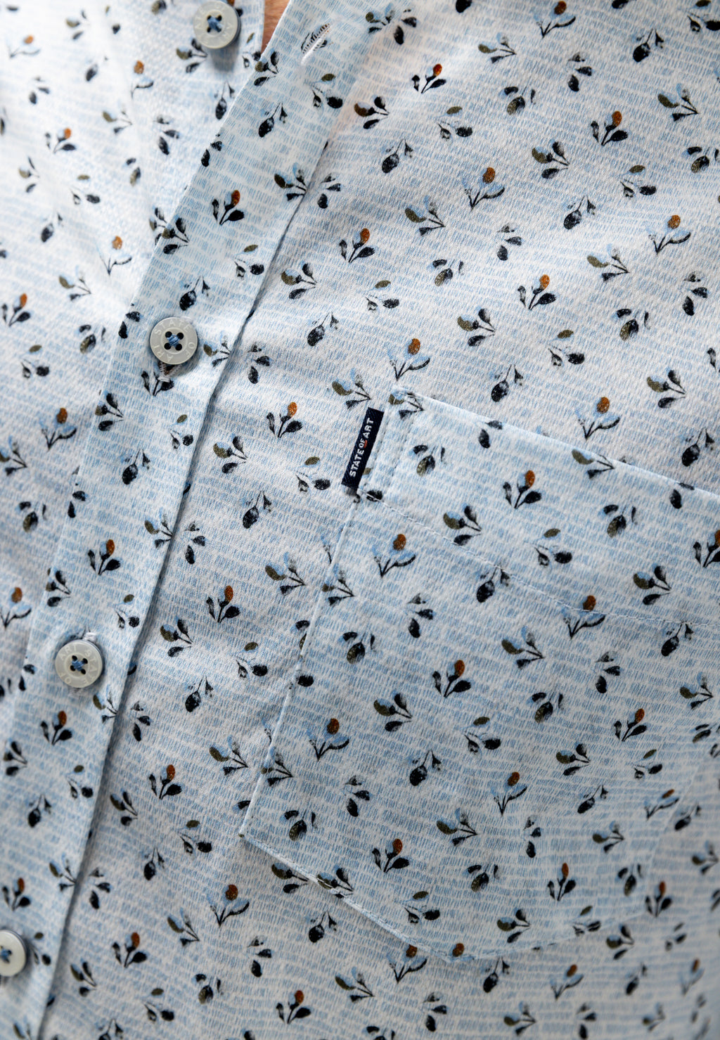 Overhemd met all-over print en structuur