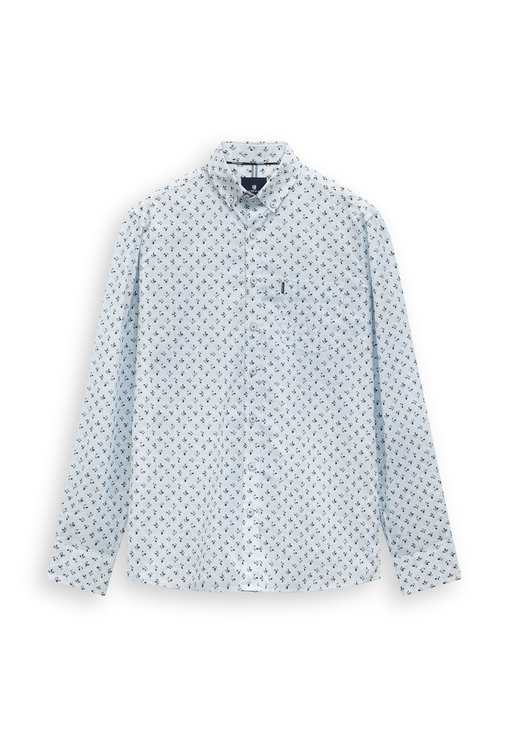 Overhemd met all-over print en structuur