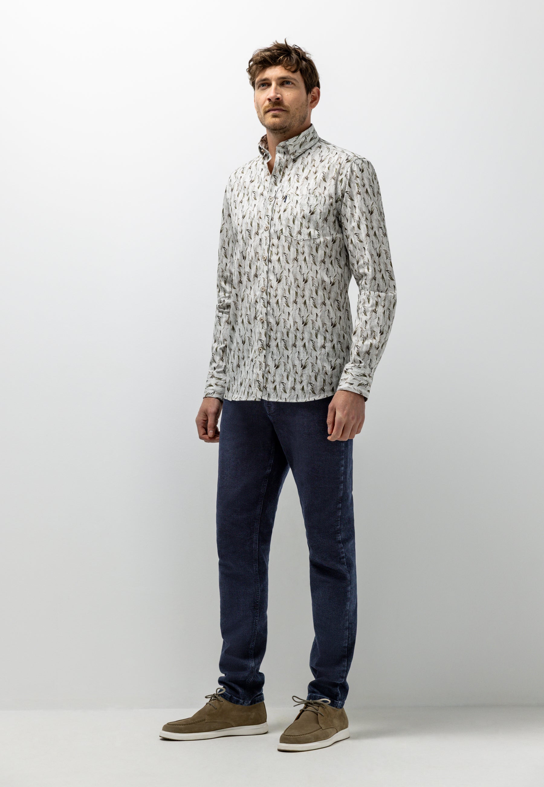 Chemise à imprimé botanique intégral