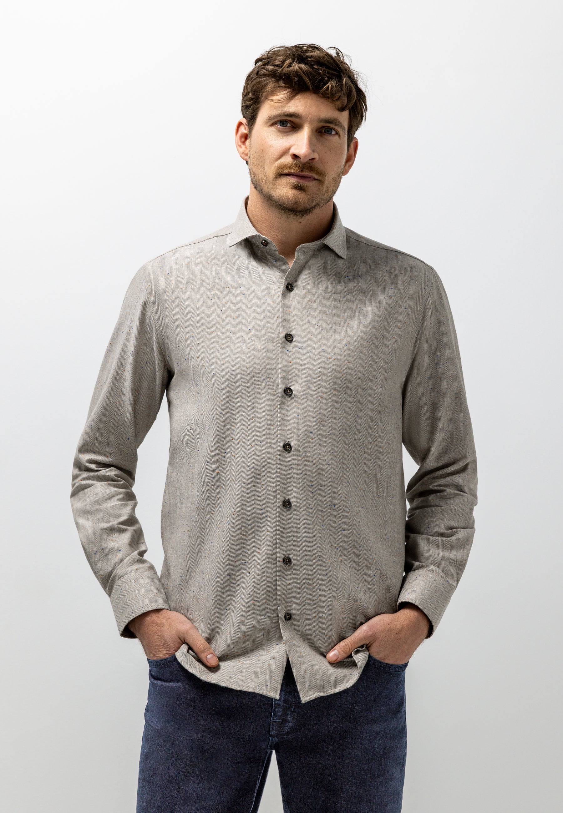 Chemise à motif chevrons