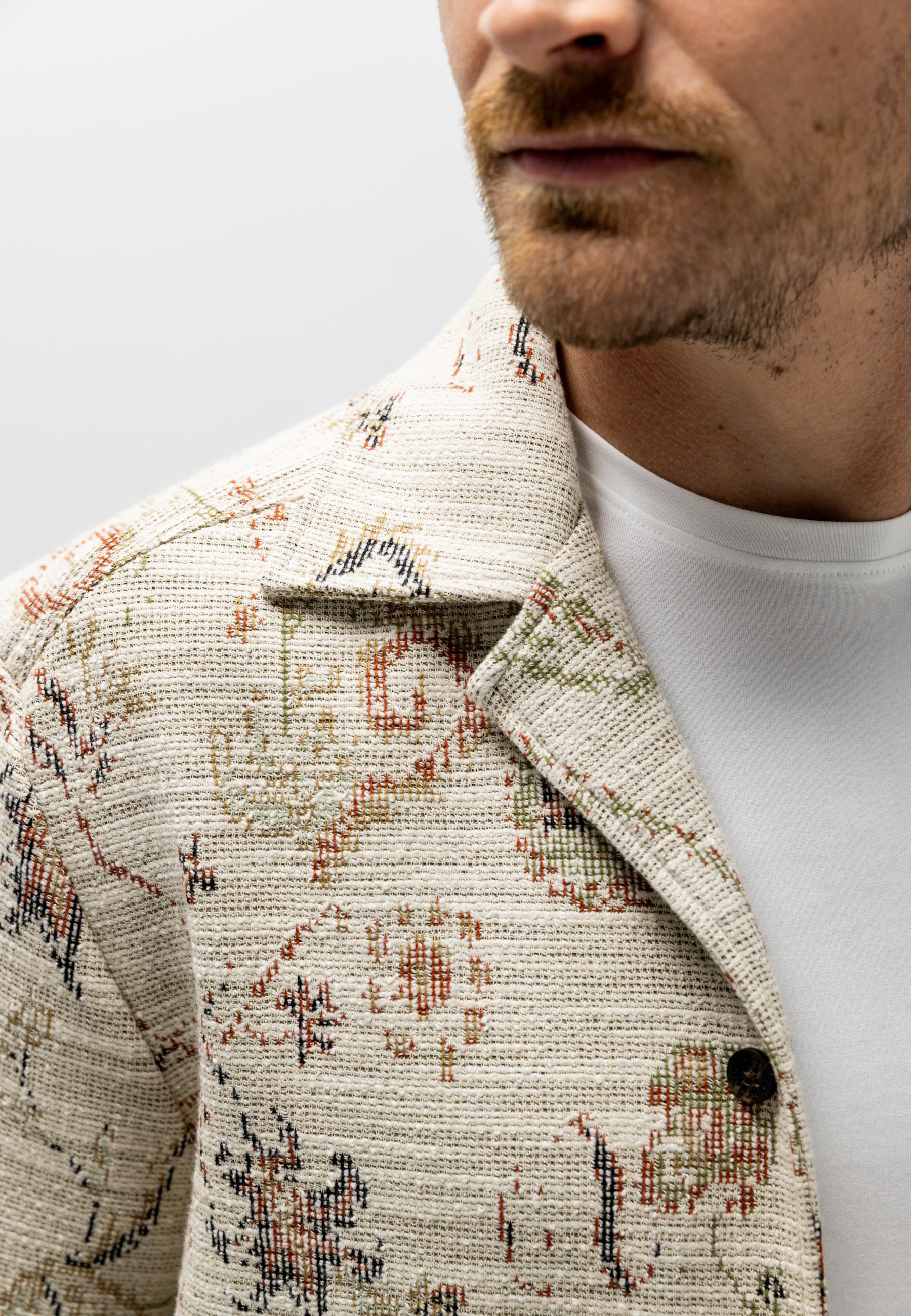 Overhemd met all-over print en structuur