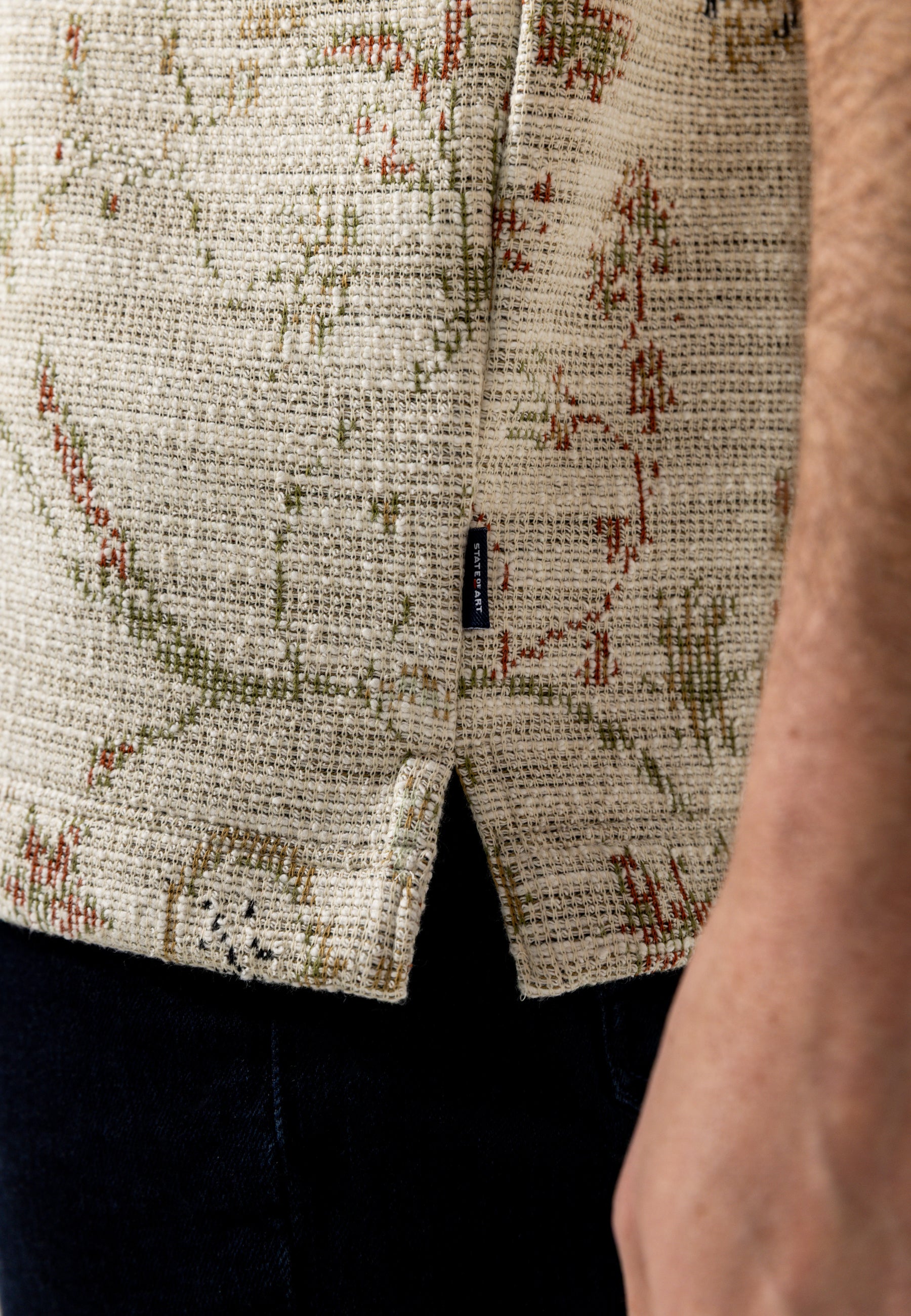 Overhemd met all-over print en structuur