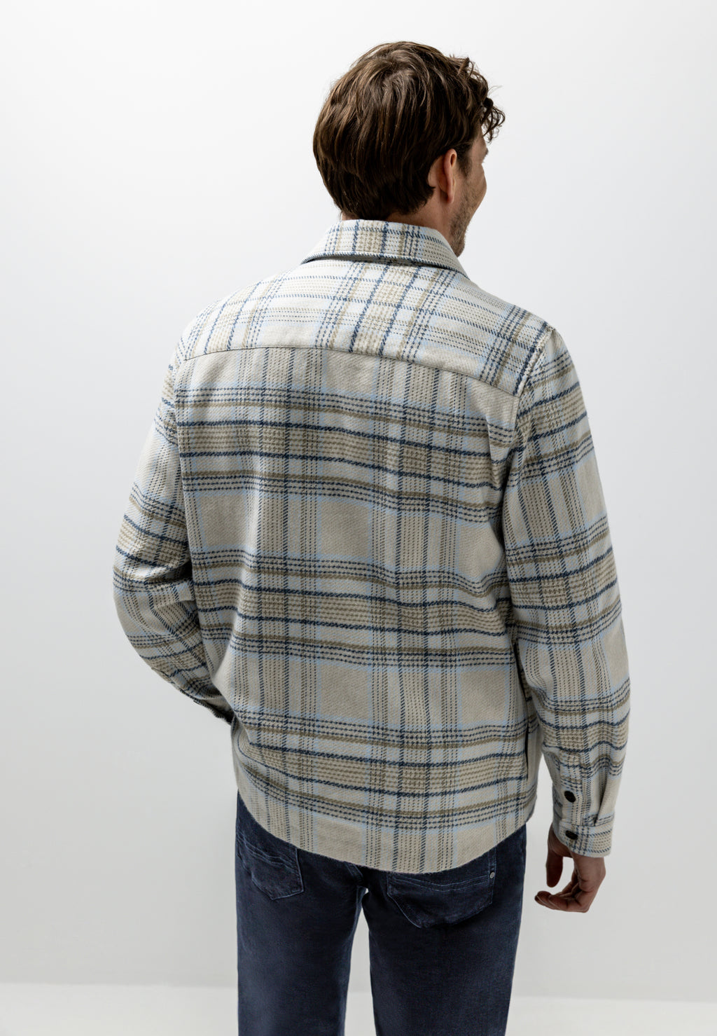 Twill overshirt met ruitdessin