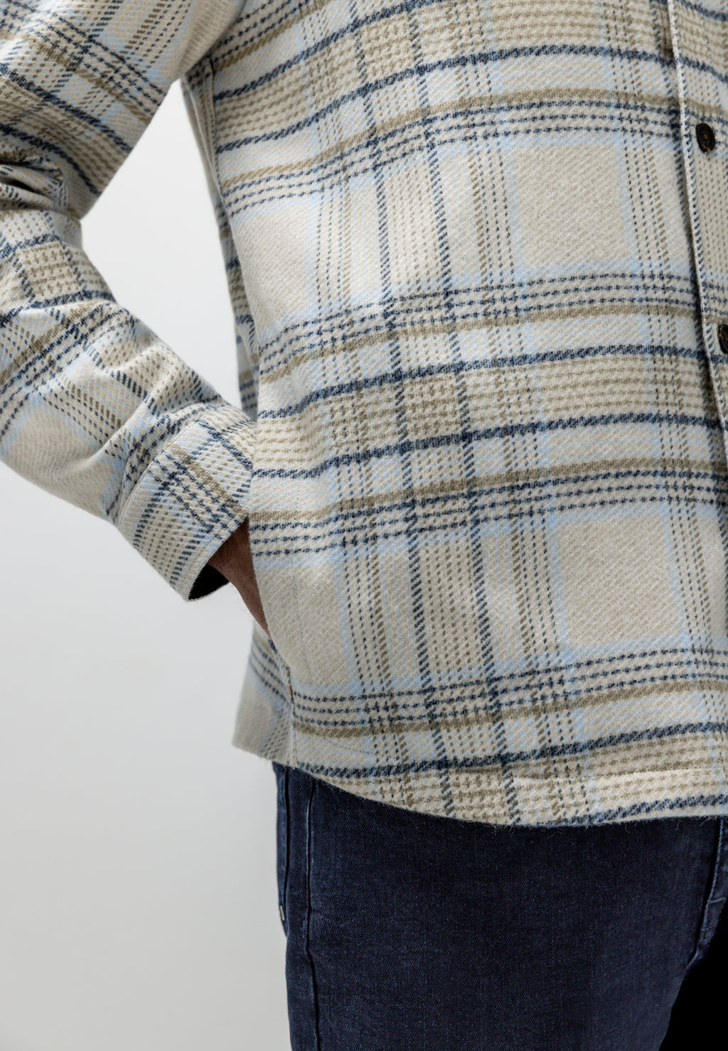 Twill overshirt met ruitdessin