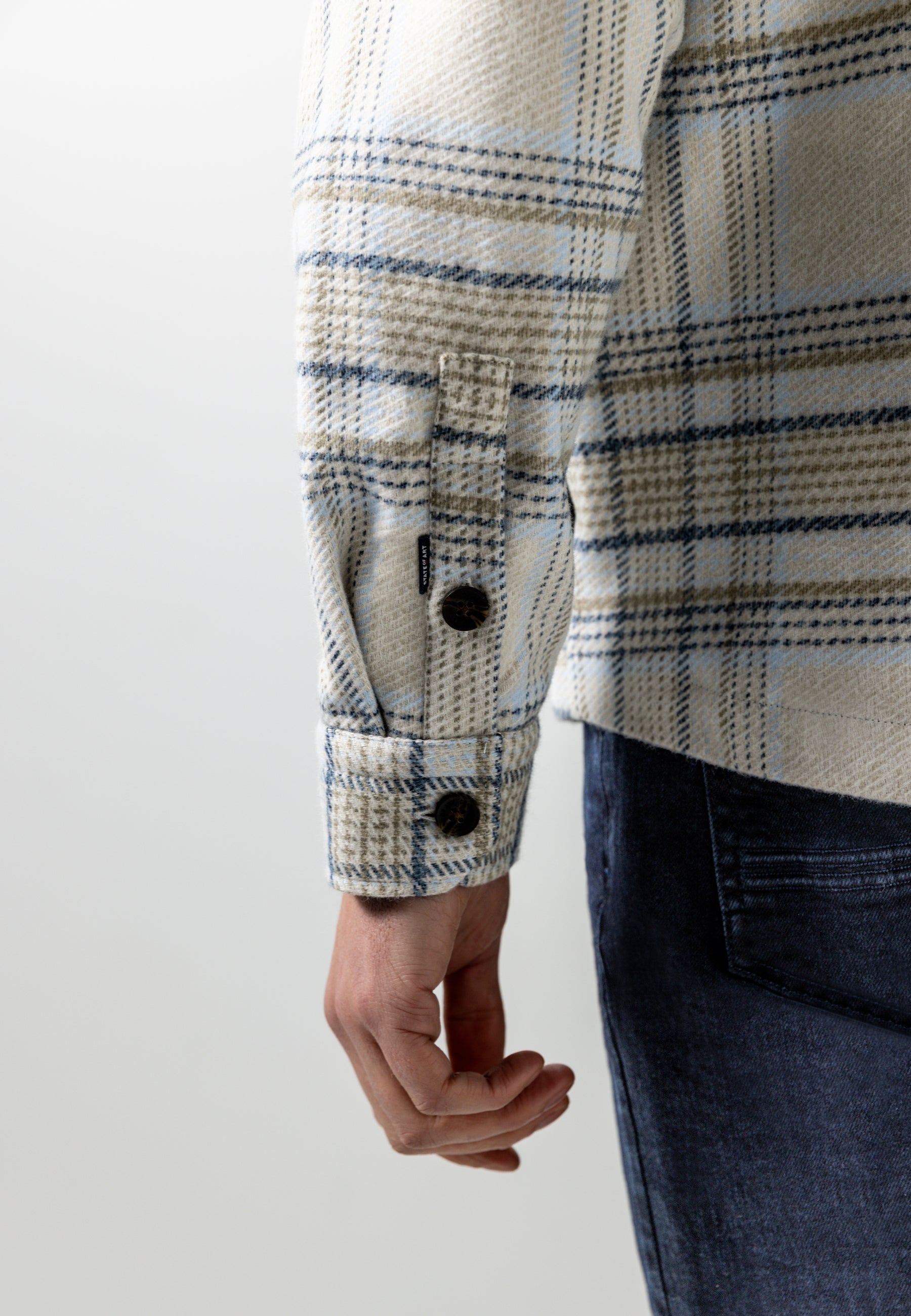 Twill overshirt met ruitdessin