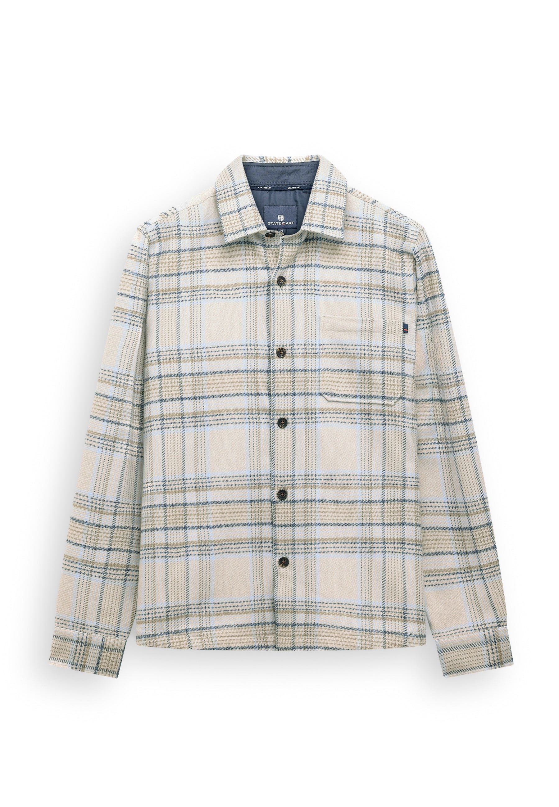 Twill overshirt met ruitdessin