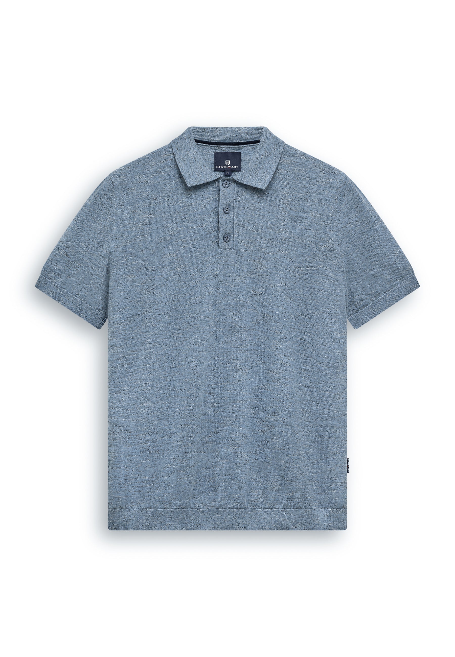 Gebreide polo met gemêleerd effect