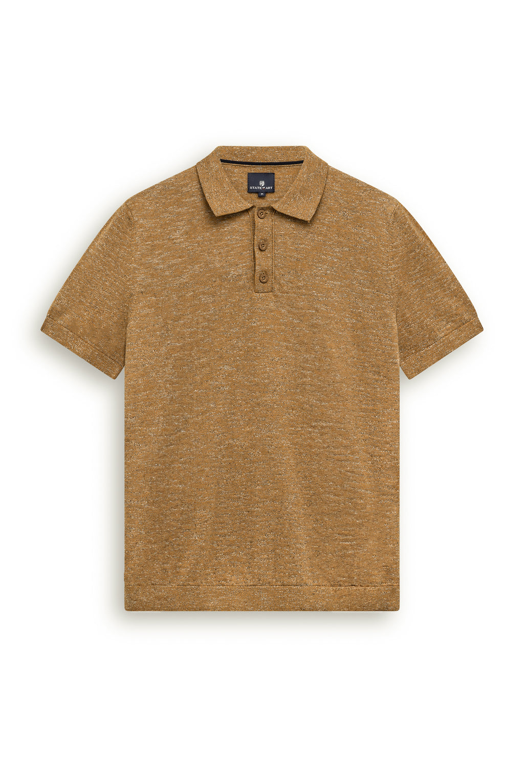 Gebreide polo met gemêleerd effect