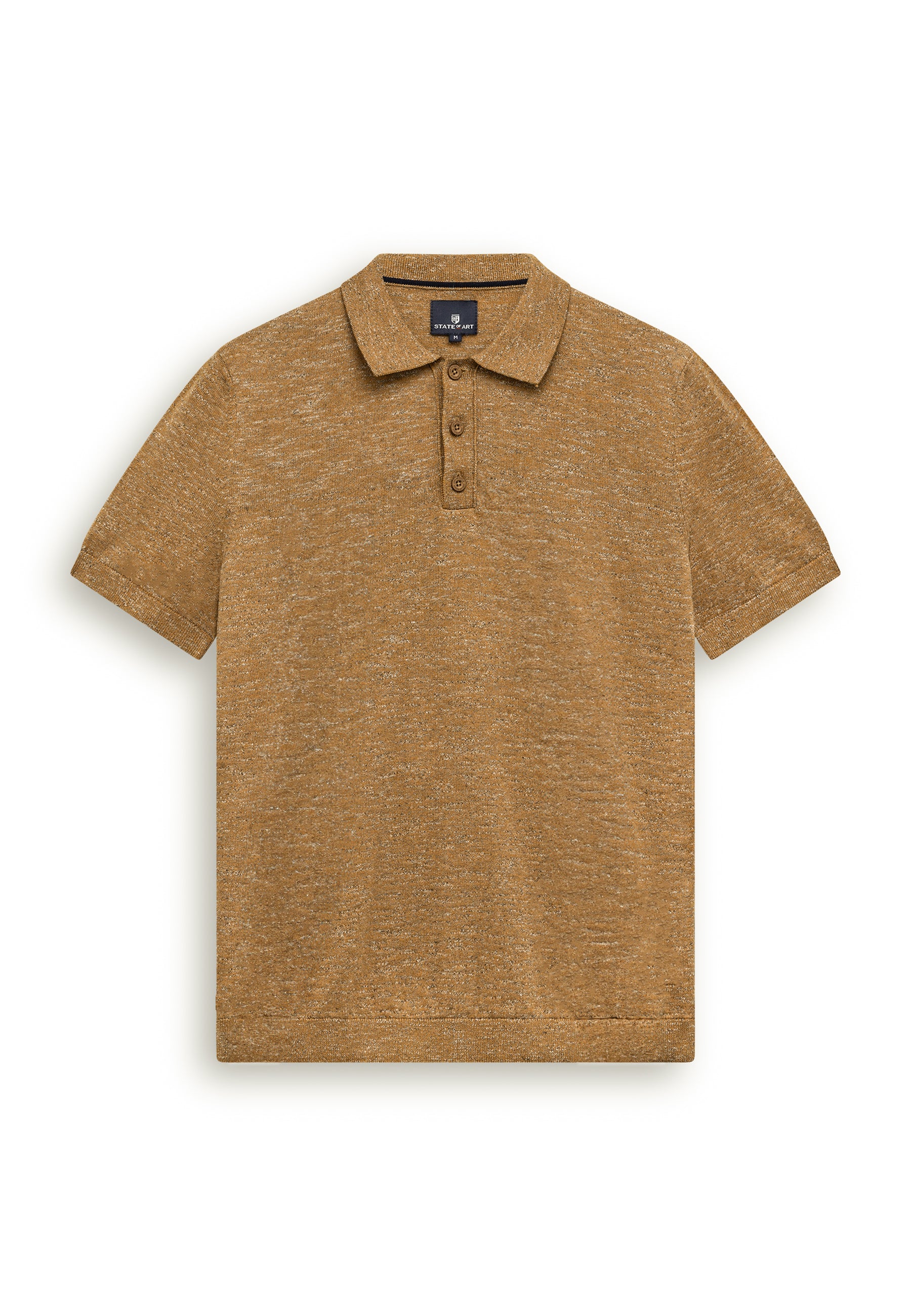 Gebreide polo met gemêleerd effect