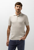 Knitted polo with texture