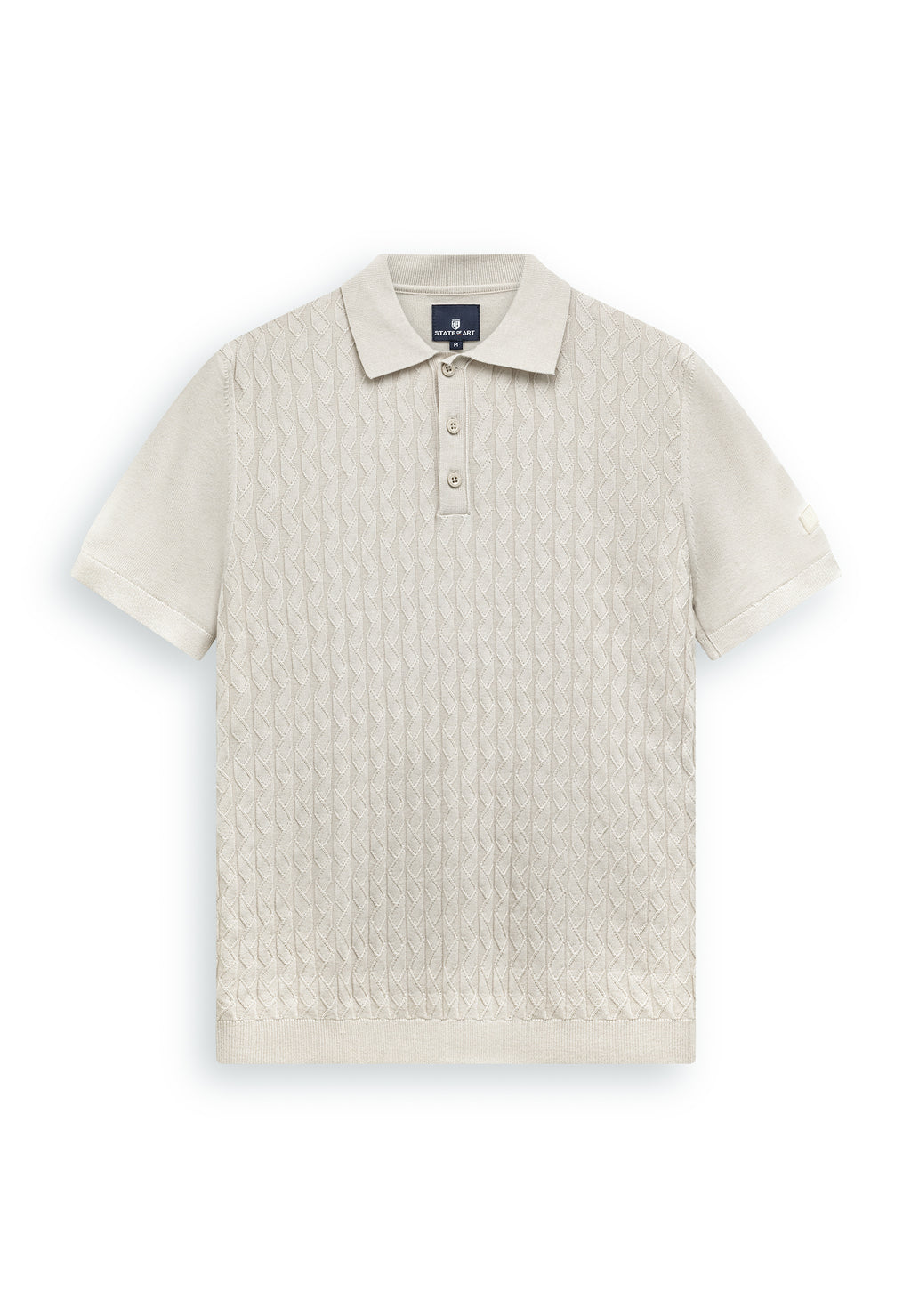 Knitted polo with texture