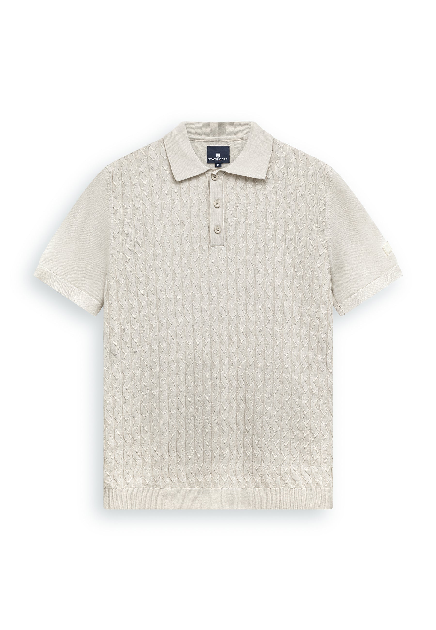 Knitted polo with texture