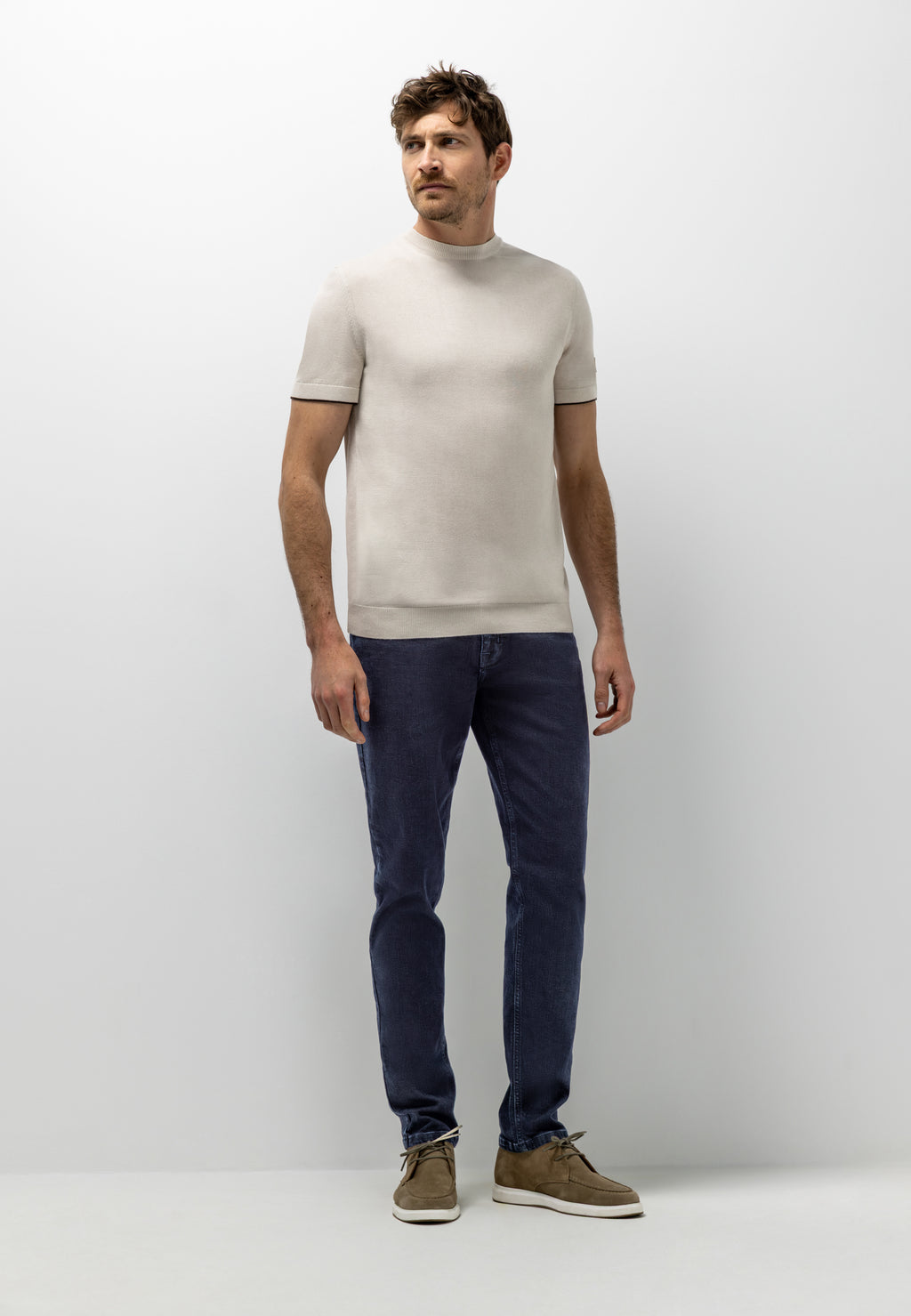 Fijngebreid T-shirt met ronde hals