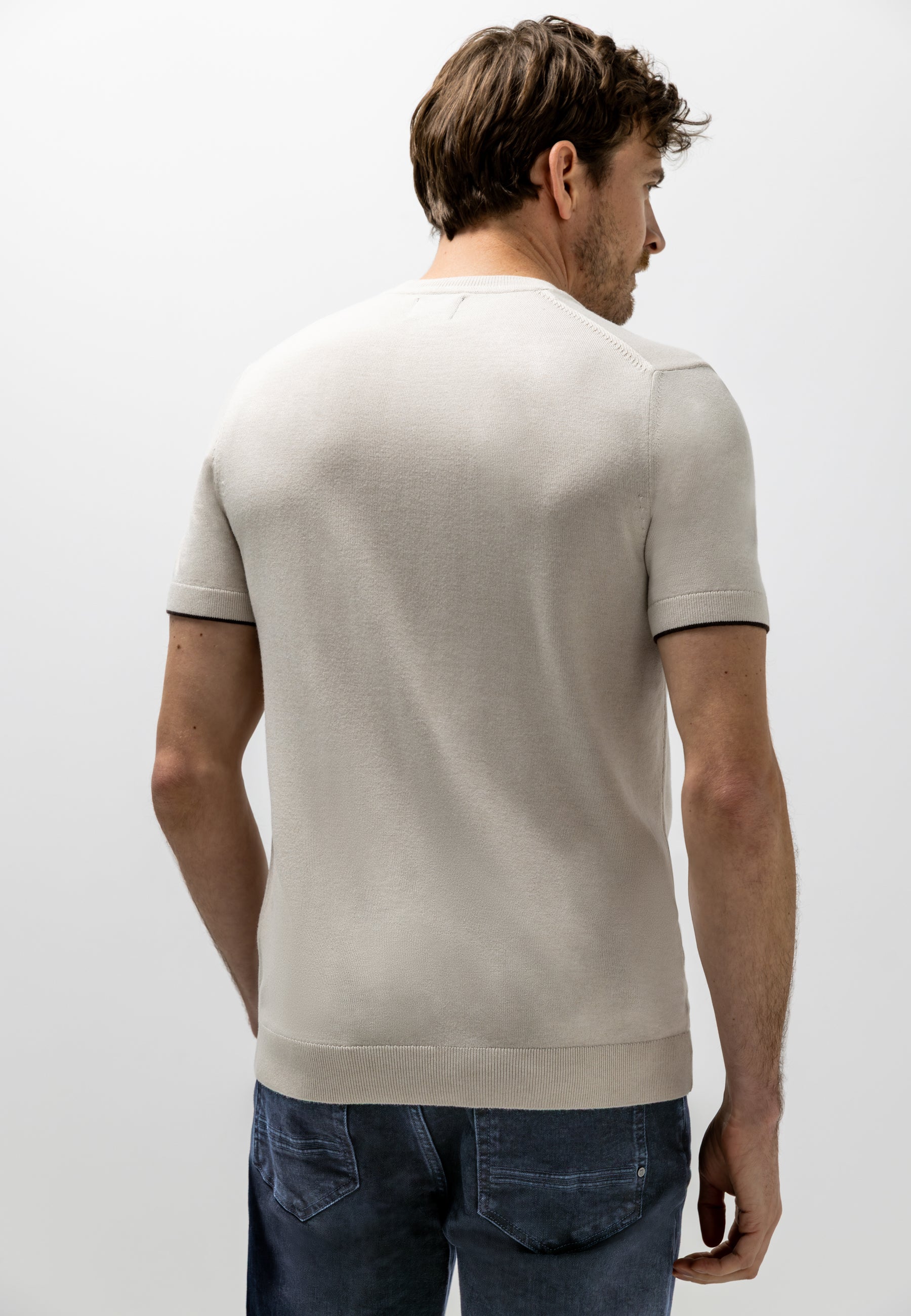 T-shirt en maille fine à col rond