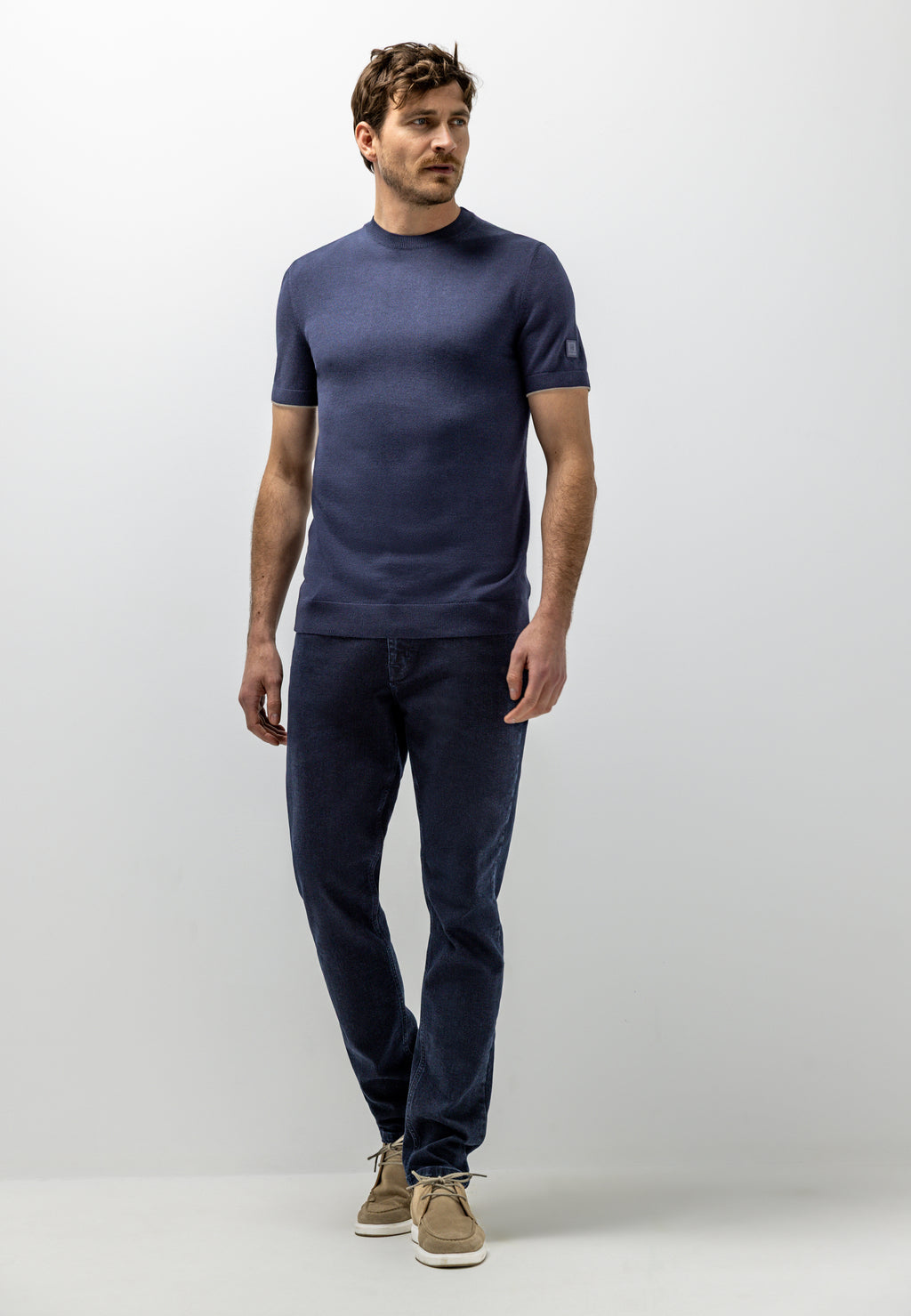 Fijngebreid T-shirt met ronde hals