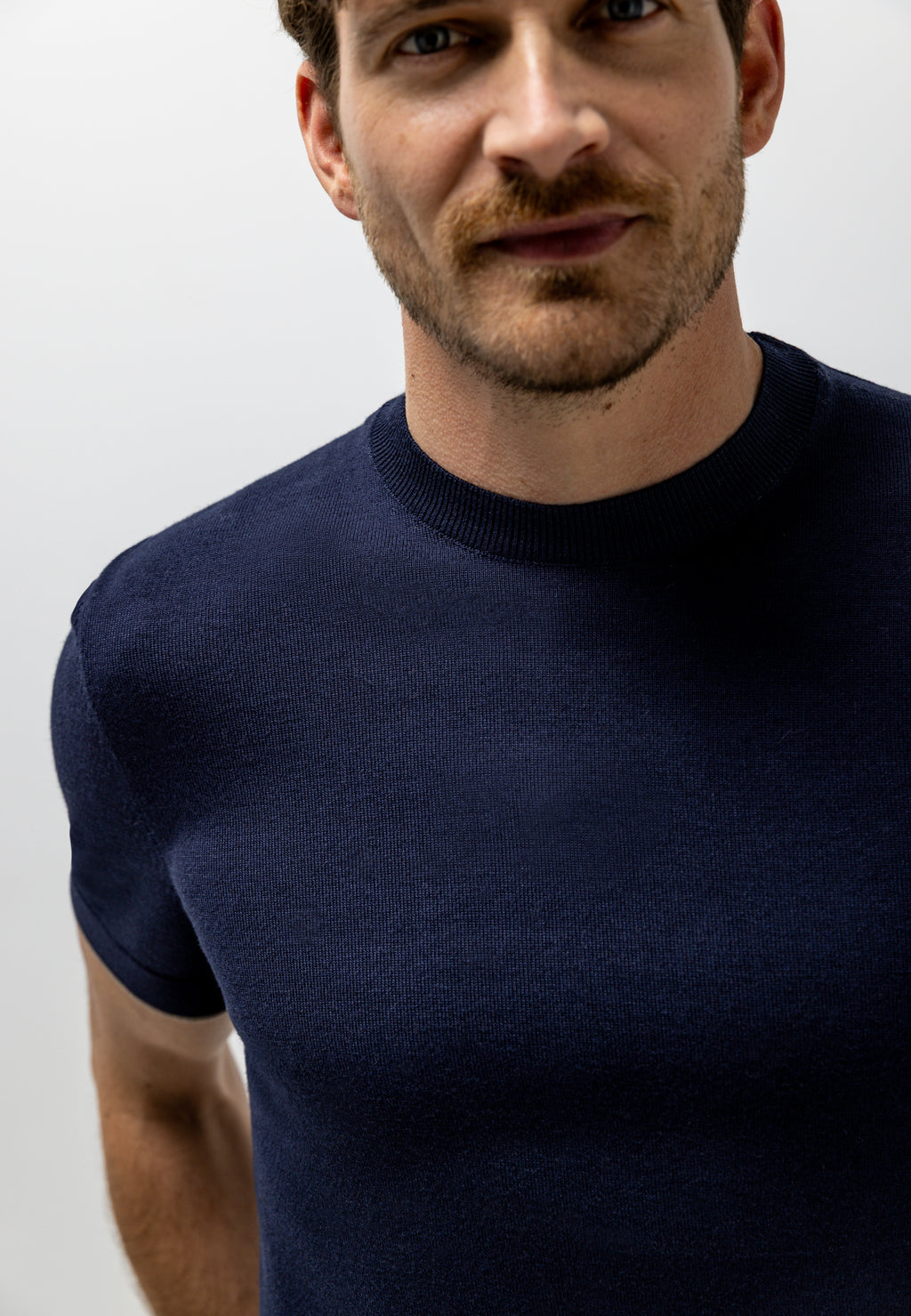 Fijngebreid T-shirt met ronde hals