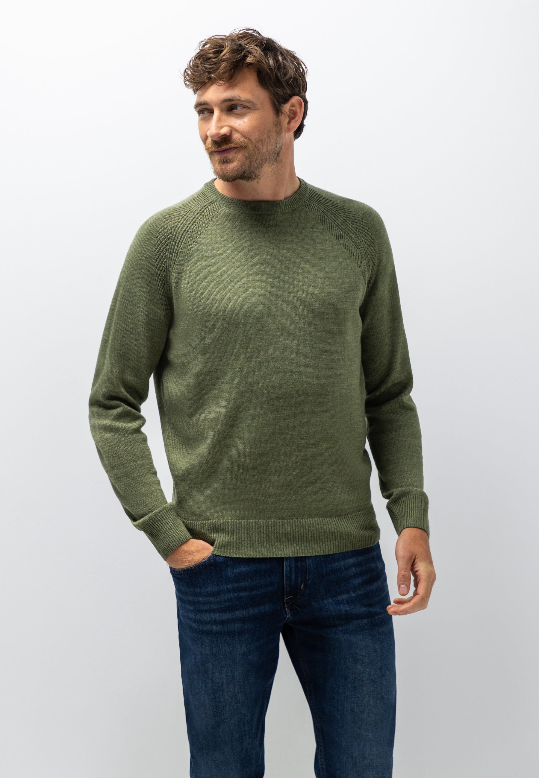 Pull en mélange de laine à col rond