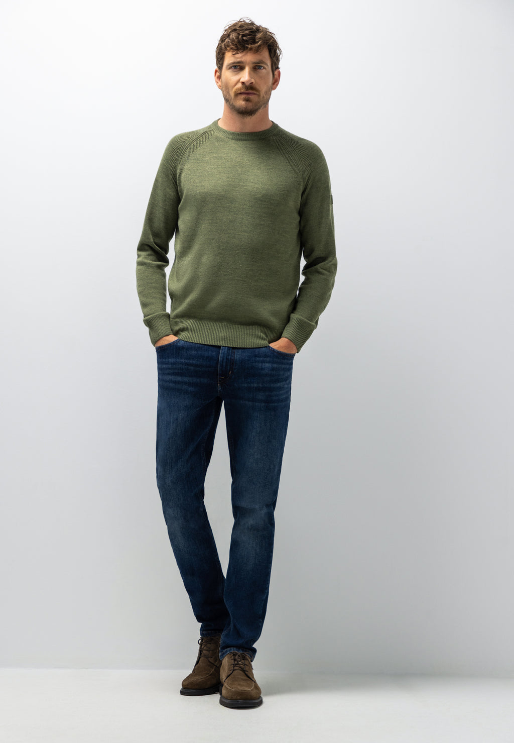 Pull en mélange de laine à col rond