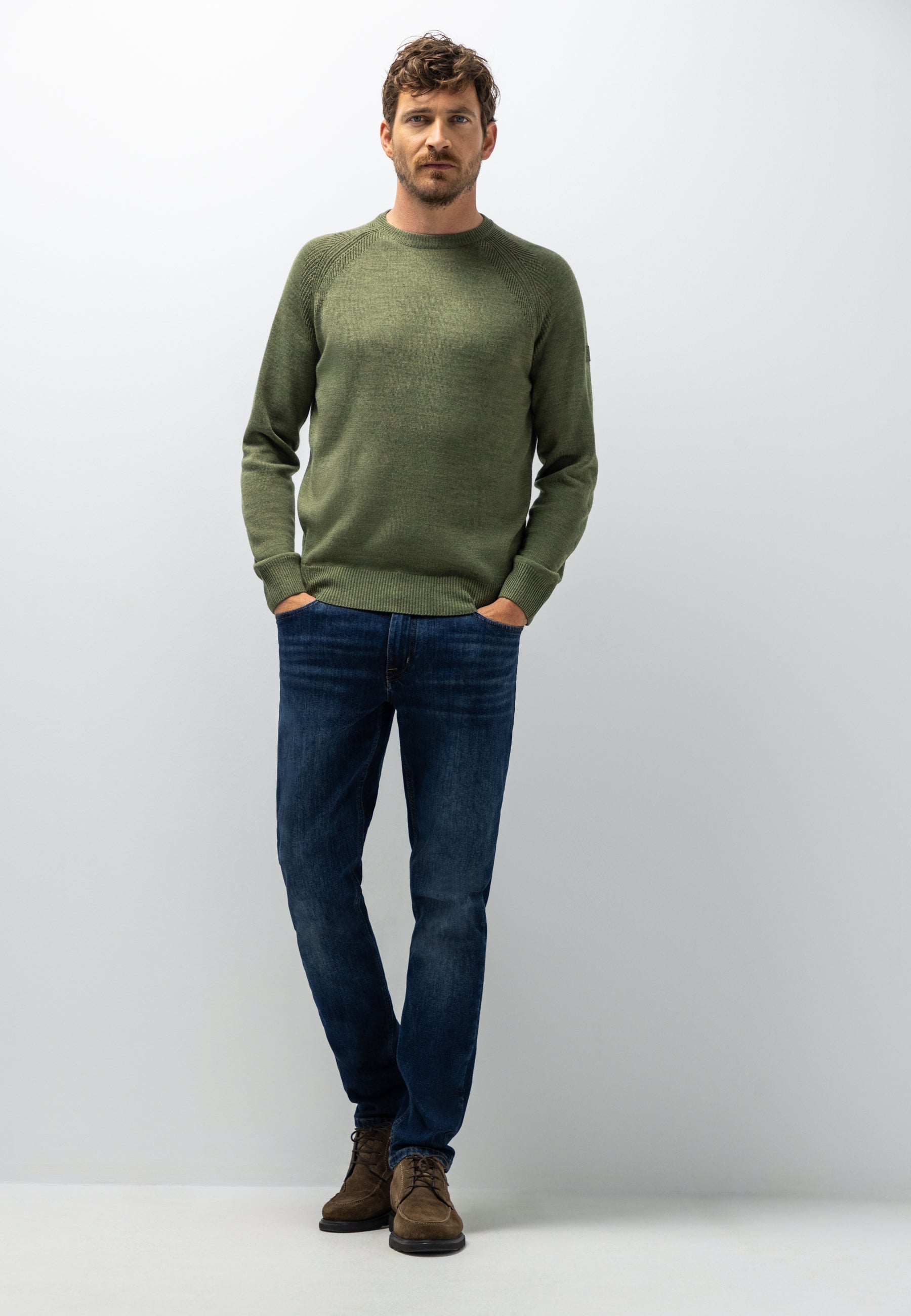 Pull en mélange de laine à col rond