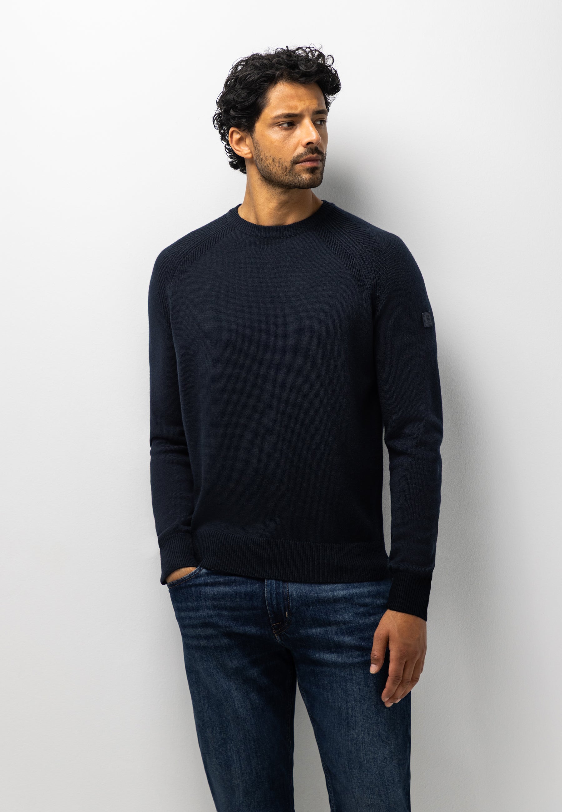 Pull en mélange de laine à col rond