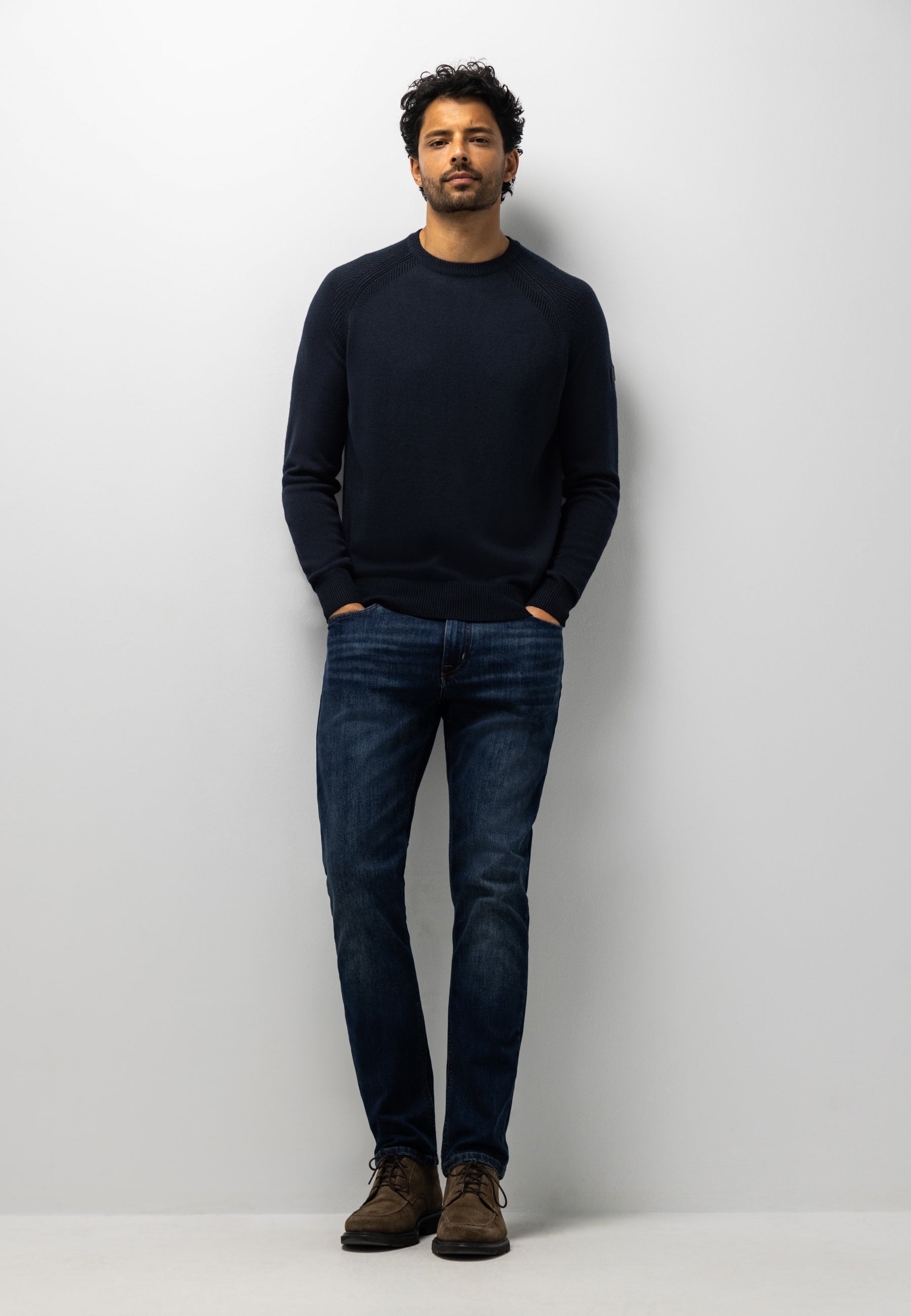 Pull en mélange de laine à col rond