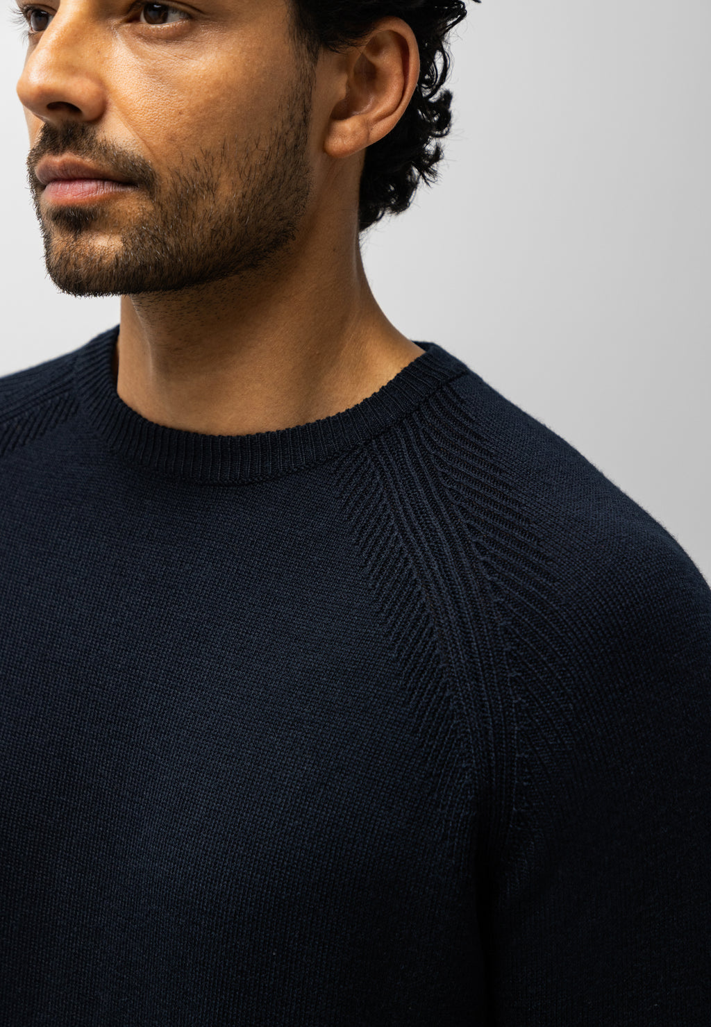 Pull en mélange de laine à col rond