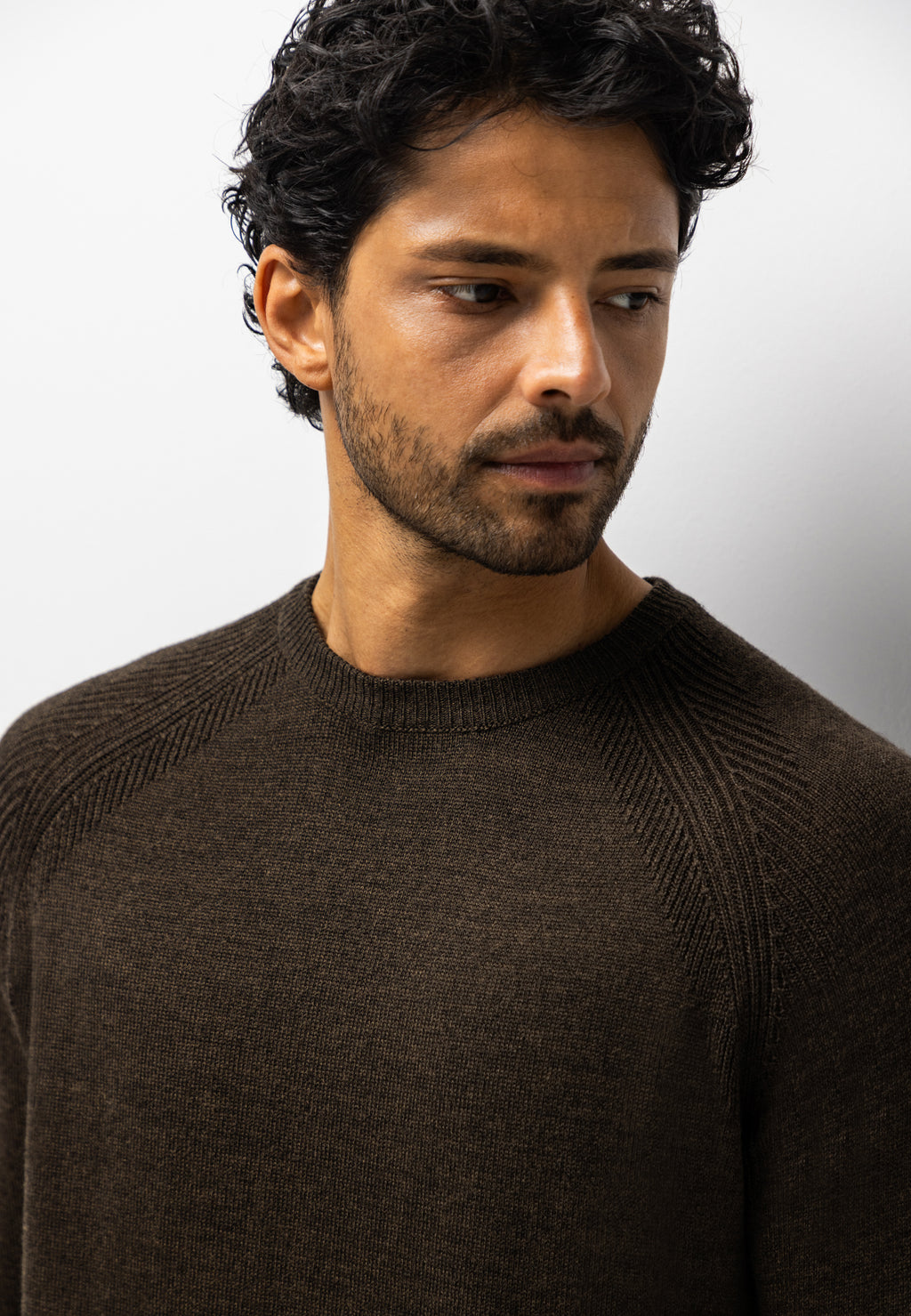 Pull en mélange de laine à col rond