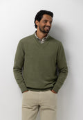 Organic cotton V-neck jumper