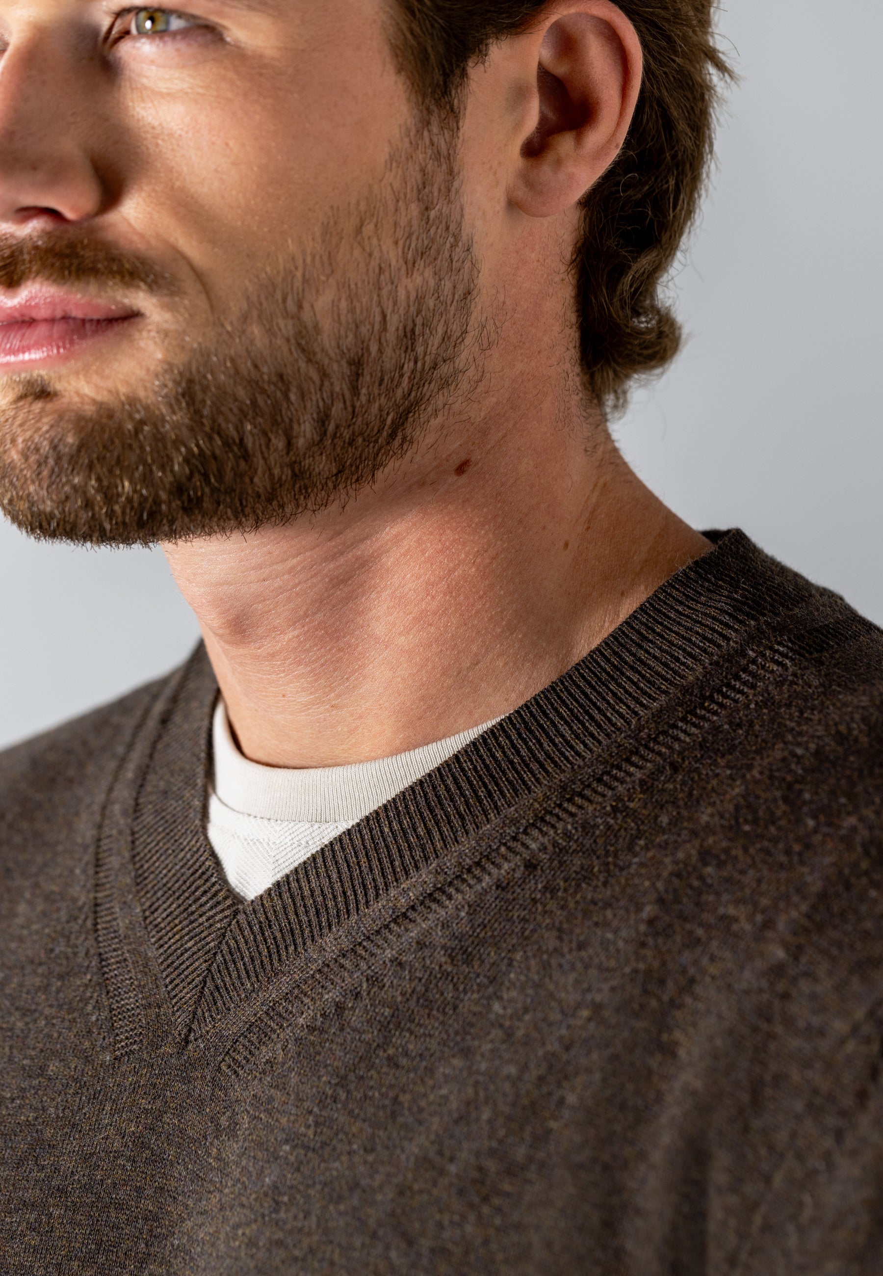 Pull en coton biologique à col V