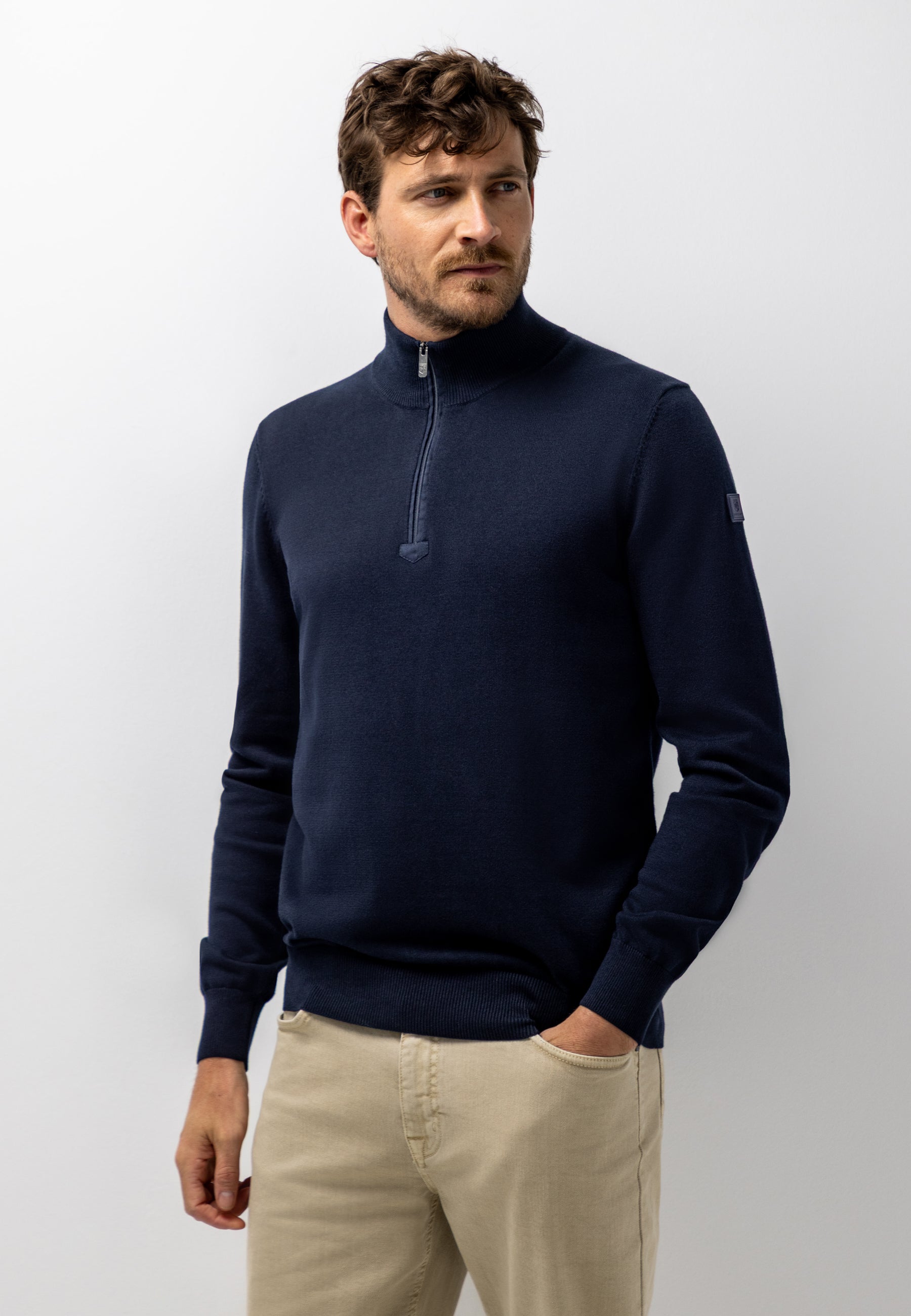 Pull en coton avec coudières